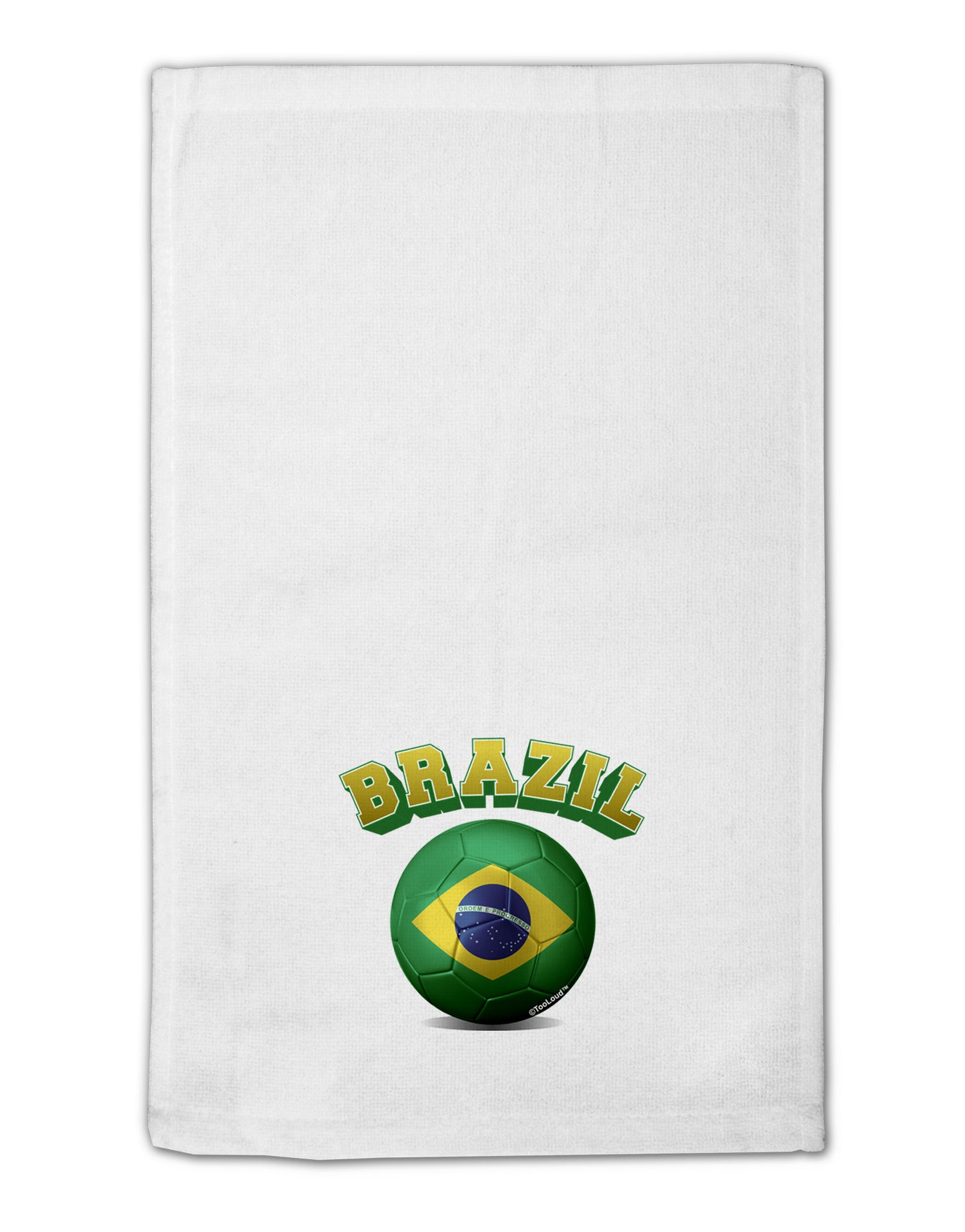 Soccer Ball Flag - Brazil 11"x18" Dish Fingertip Towel-Fingertip Towel-TooLoud-White-Davson Sales