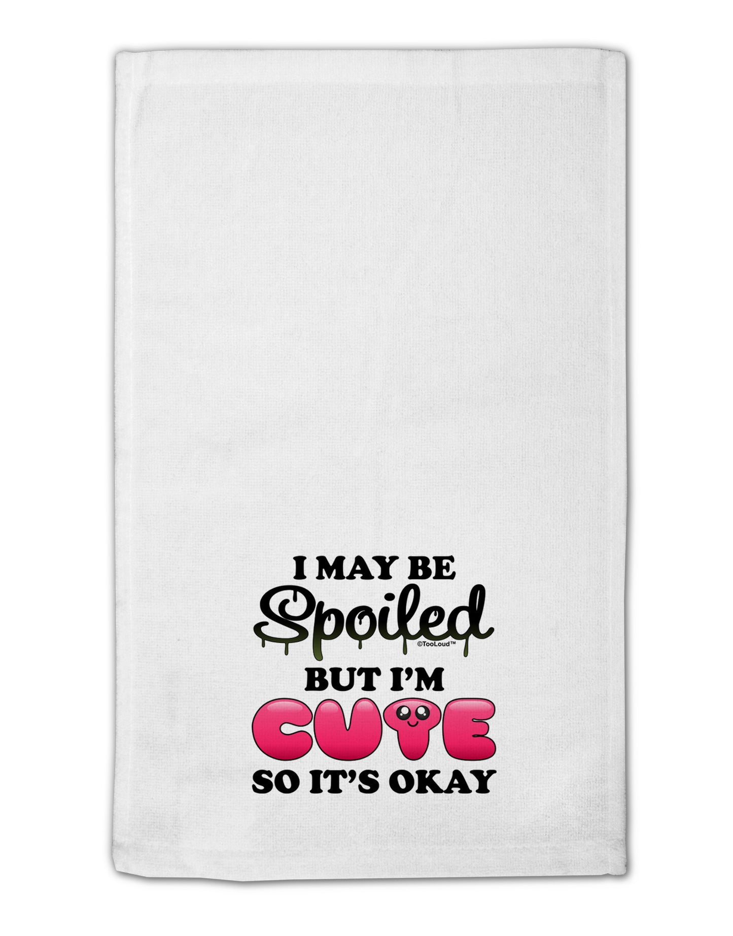 Spoiled But Cute Pink 11"x18" Dish Fingertip Towel-Fingertip Towel-TooLoud-White-Davson Sales