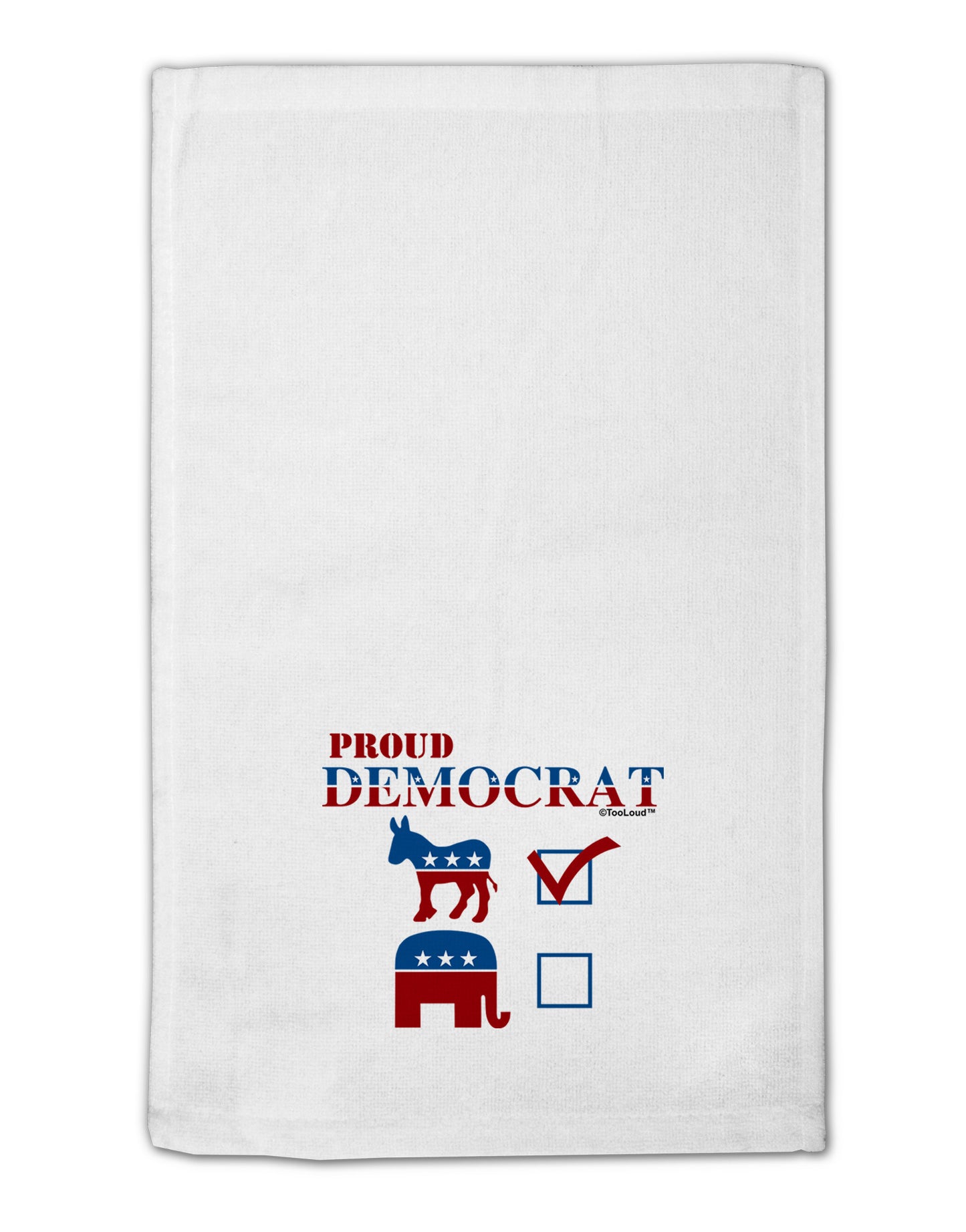 Proud Democrat Checkmark 11"x18" Dish Fingertip Towel-Fingertip Towel-TooLoud-White-Davson Sales