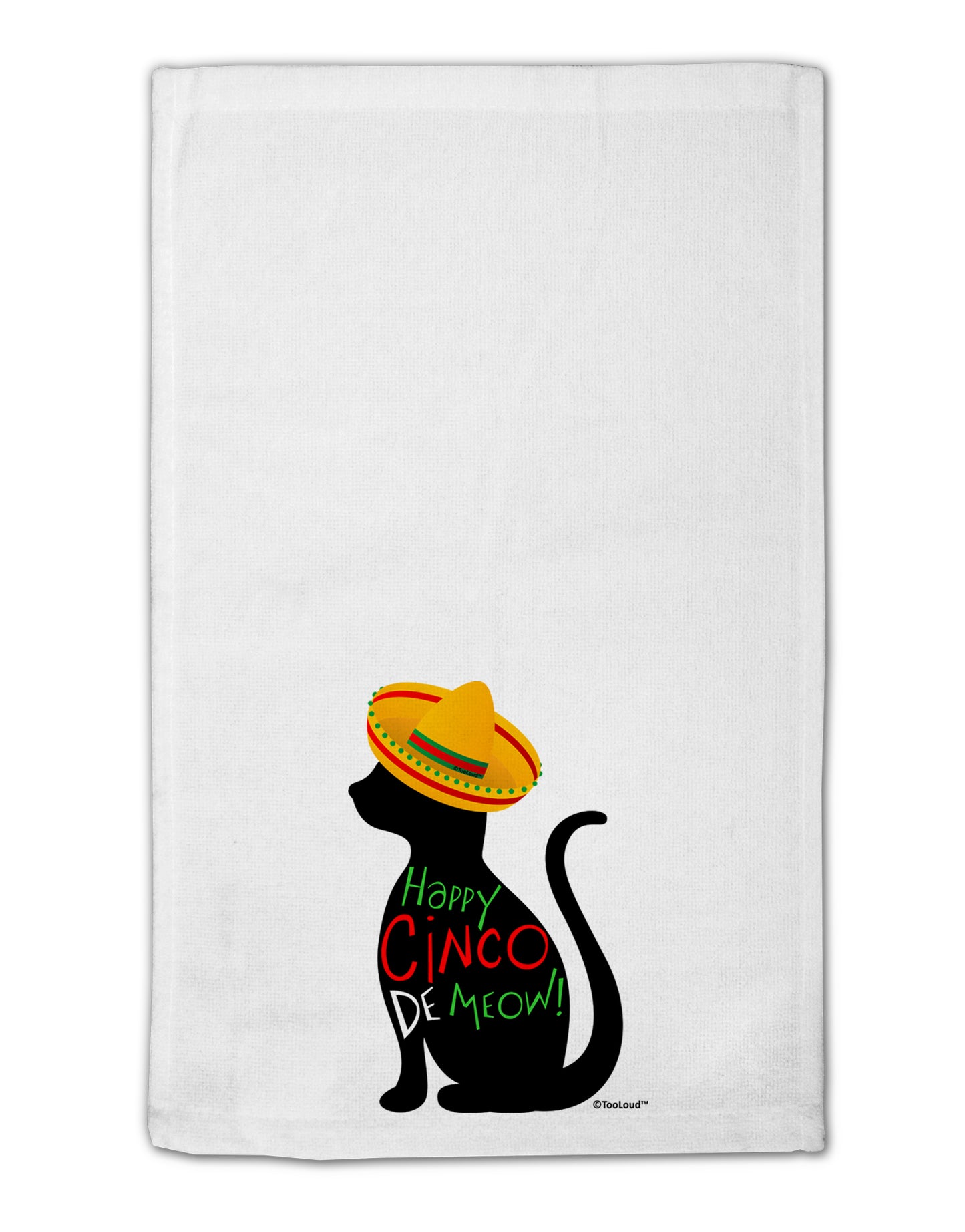 Happy Cinco de Meow - Cinco de Mayo Cat 11"x18" Dish Fingertip Towel by TooLoud-Fingertip Towel-TooLoud-White-Davson Sales