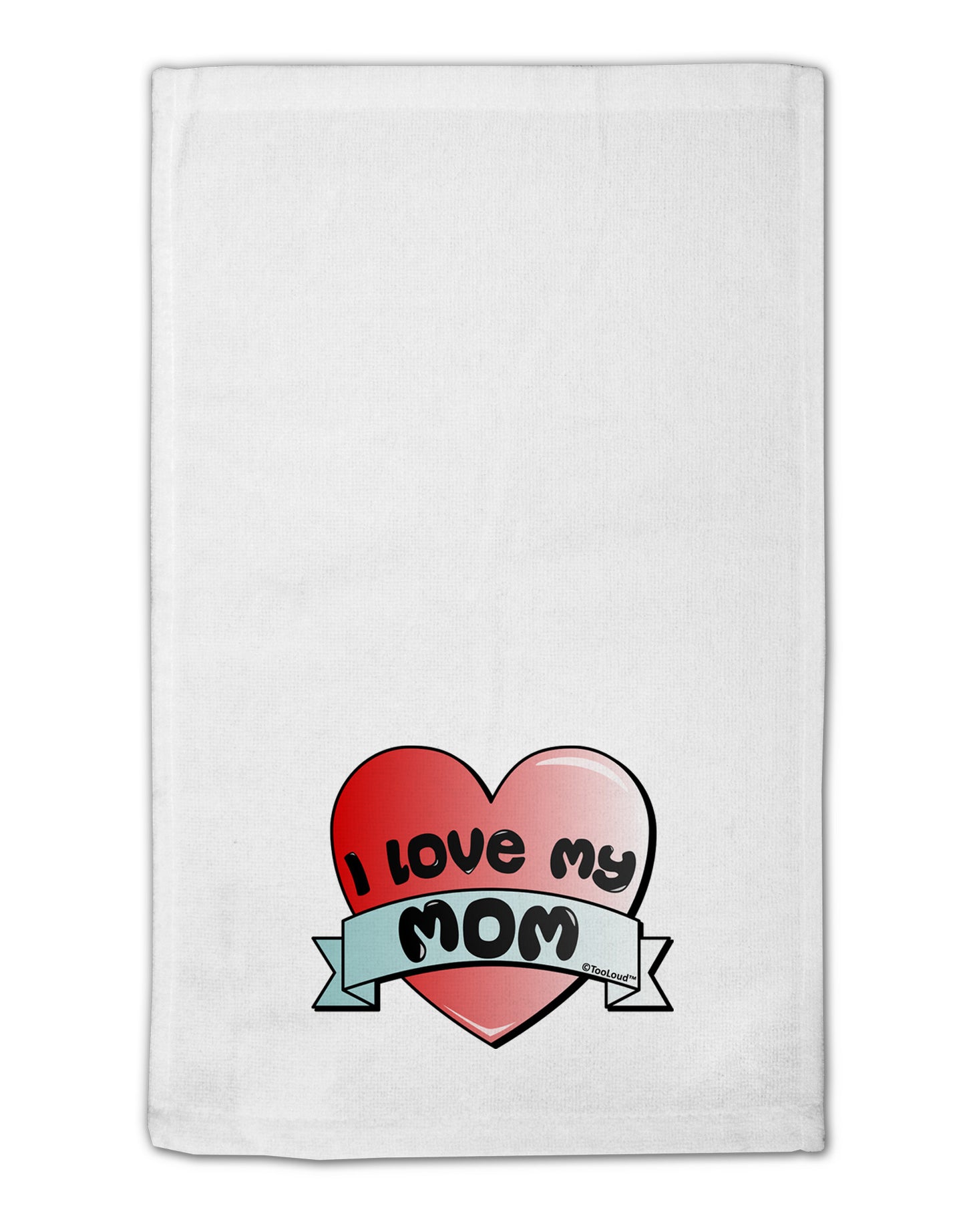 I Love My Mom - Heart Banner Design 11"x18" Dish Fingertip Towel by TooLoud-Fingertip Towel-TooLoud-White-Davson Sales