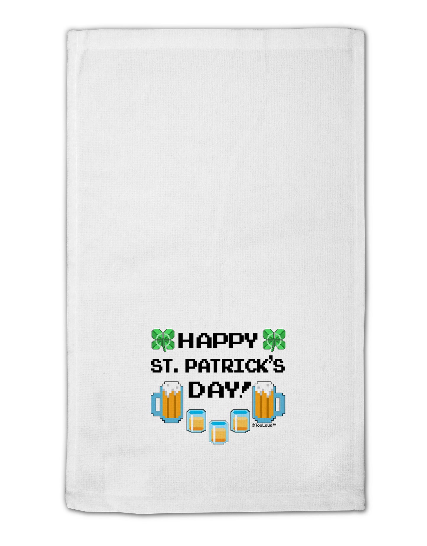 Pixel Happy St Patricks Day 11"x18" Dish Fingertip Towel-Fingertip Towel-TooLoud-White-Davson Sales