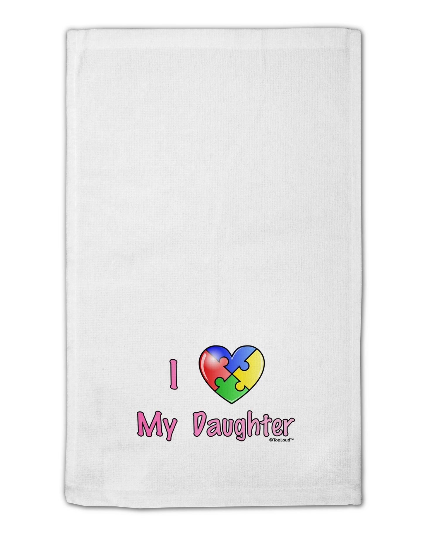 I Heart My Daughter - Autism Awareness 11"x18" Dish Fingertip Towel by TooLoud-Fingertip Towel-TooLoud-White-Davson Sales