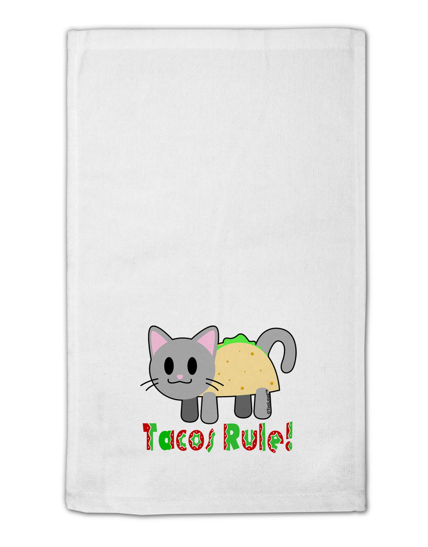 Tacos Rule Taco Cat Design 11"x18" Dish Fingertip Towel by TooLoud-Fingertip Towel-TooLoud-White-Davson Sales