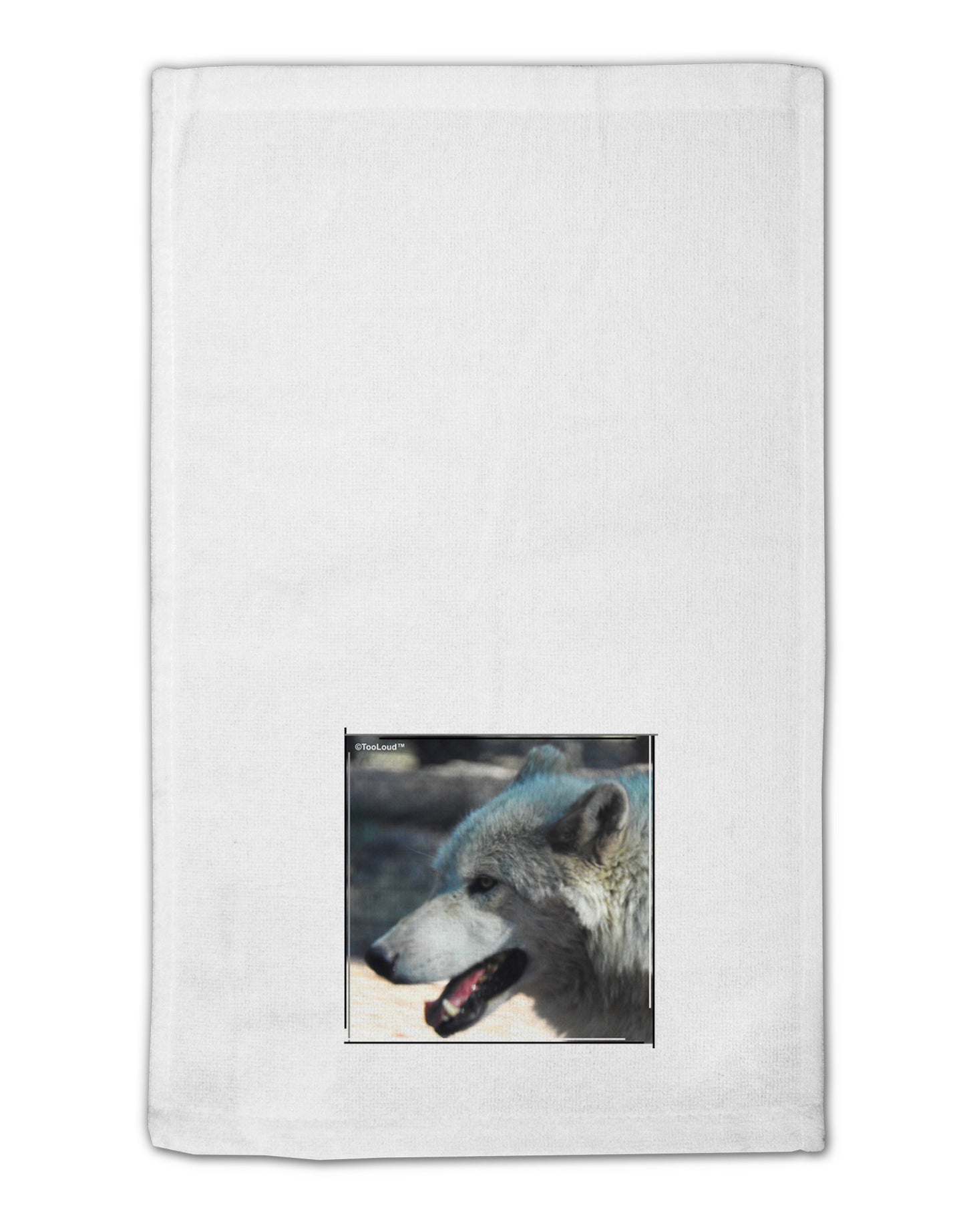 TooLoud White Wolf Face 11"x18" Dish Fingertip Towel-Fingertip Towel-TooLoud-White-Davson Sales