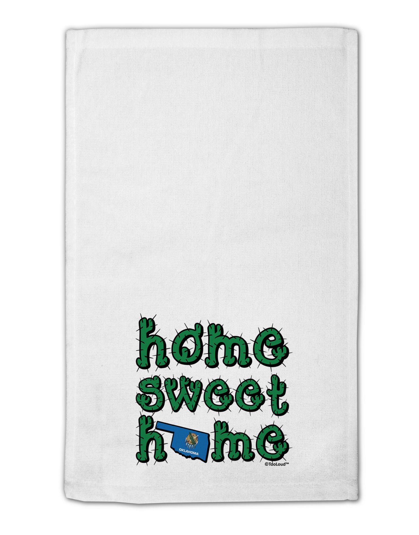 Home Sweet Home - Oklahoma - Cactus and State Flag 11"x18" Dish Fingertip Towel by TooLoud-Fingertip Towel-TooLoud-White-Davson Sales