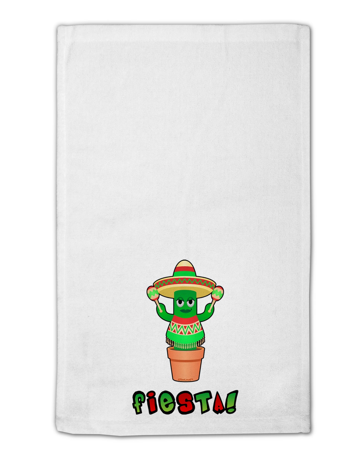 Fiesta Cactus Poncho Text 11"x18" Dish Fingertip Towel by TooLoud-Fingertip Towel-TooLoud-White-Davson Sales