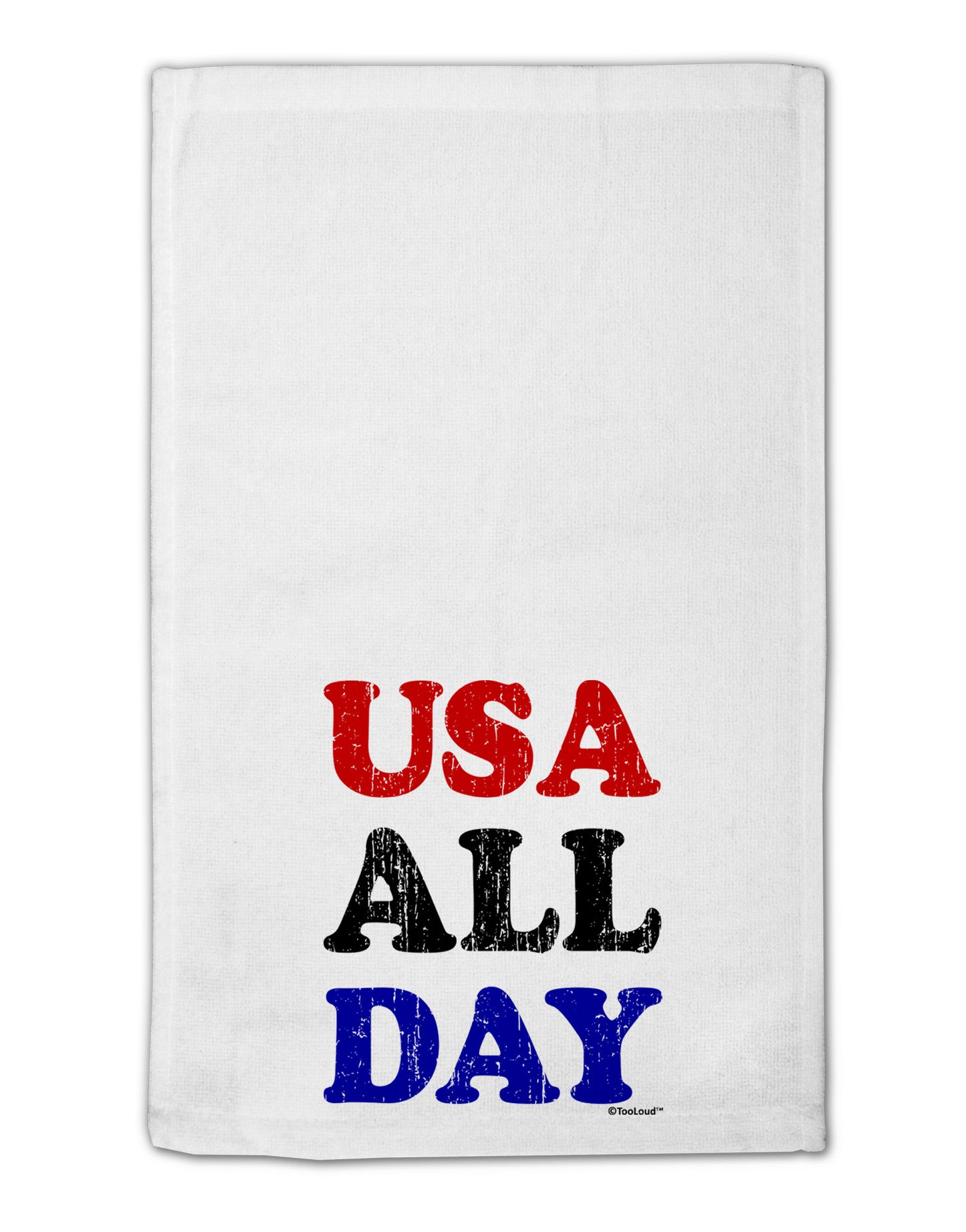 USA All Day - Distressed Patriotic Design 11"x18" Dish Fingertip Towel by TooLoud-Fingertip Towel-TooLoud-White-Davson Sales