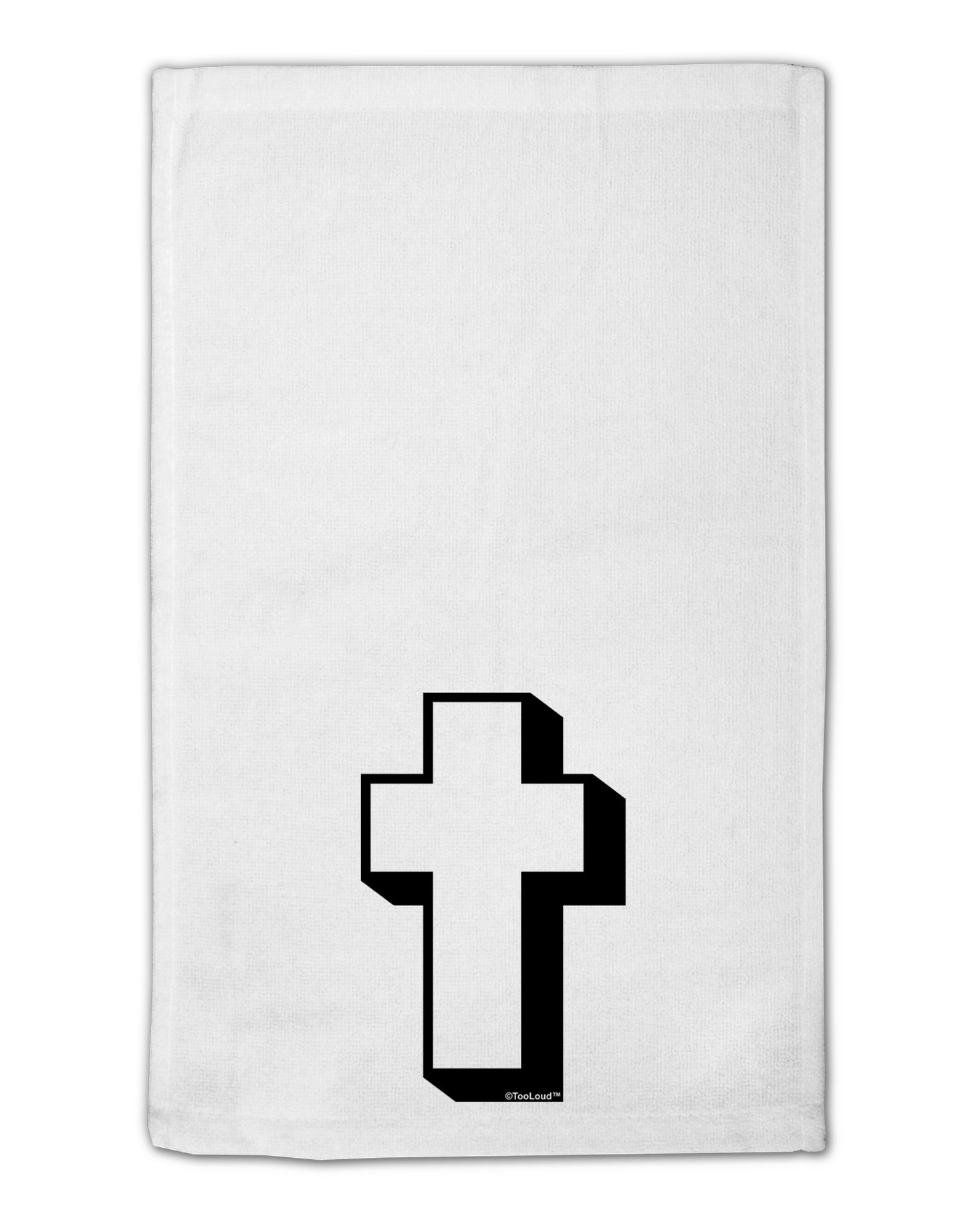 Simple Cross Design Black 11"x18" Dish Fingertip Towel by TooLoud-Fingertip Towel-TooLoud-White-Davson Sales