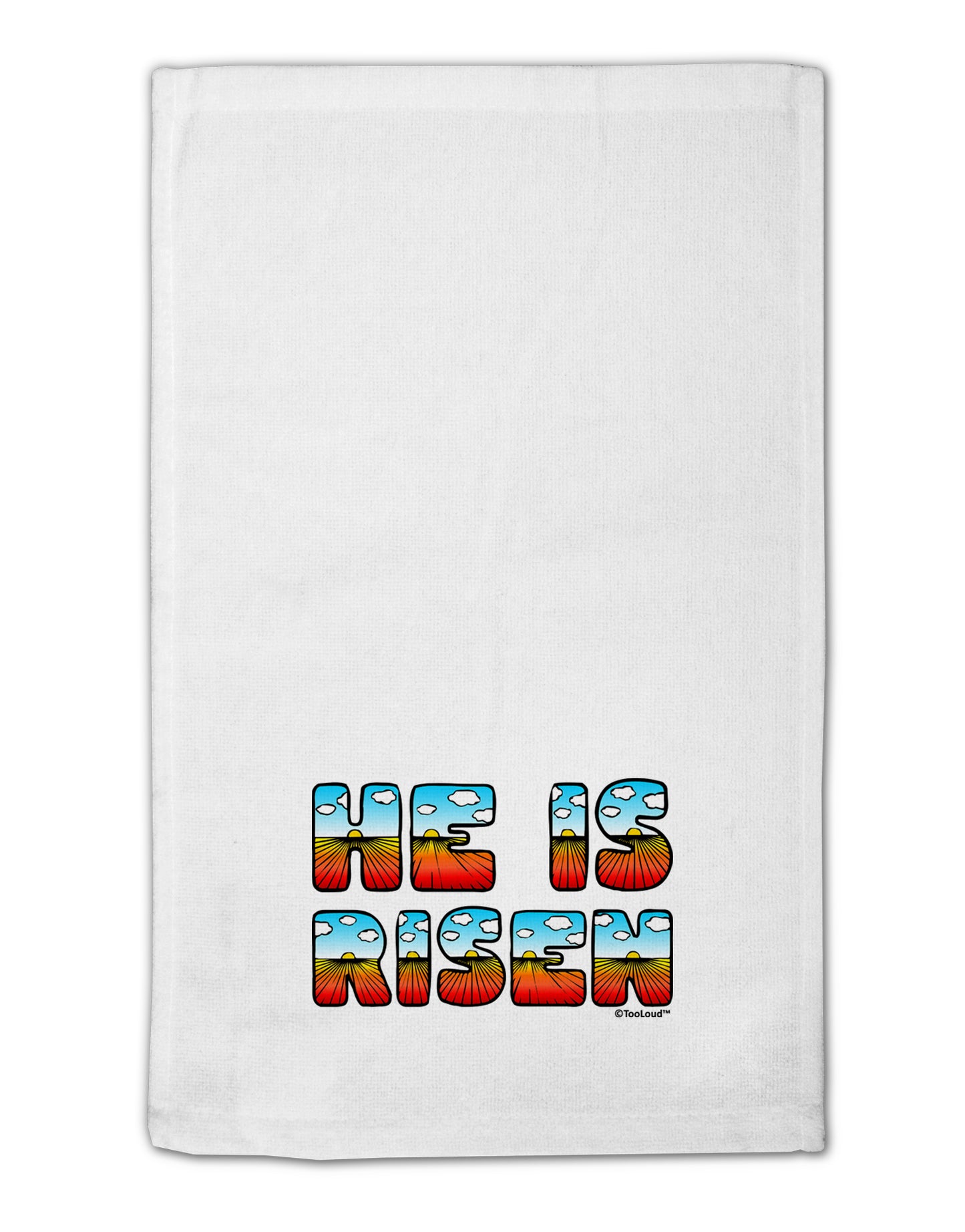 He Is Risen - Easter - Sunrise Letters 11"x18" Dish Fingertip Towel by TooLoud-Fingertip Towel-TooLoud-White-Davson Sales