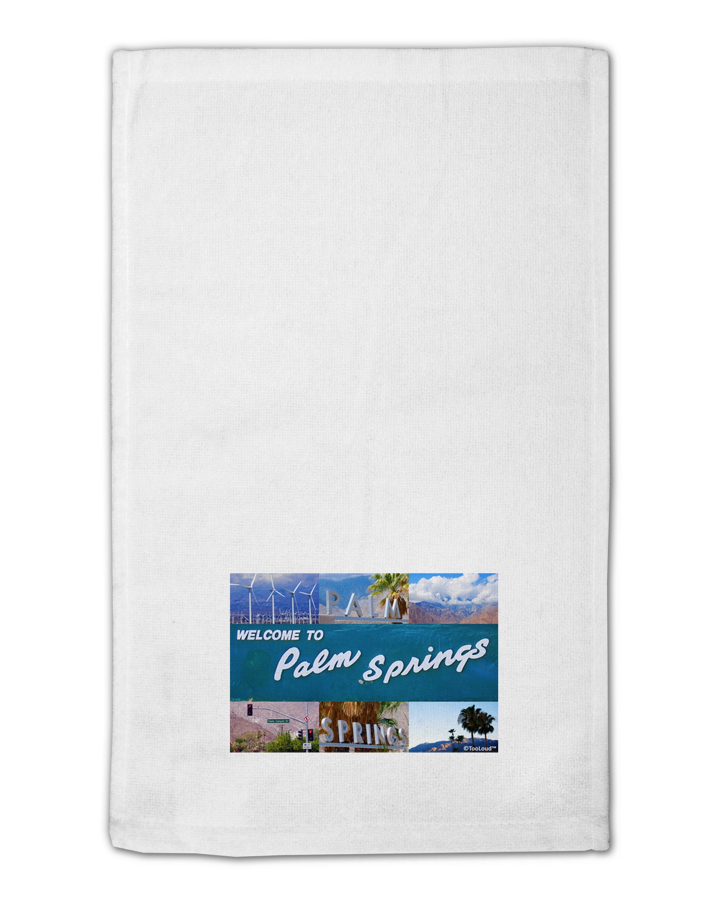 Welcome to Palm Springs Collage 11"x18" Dish Fingertip Towel-Fingertip Towel-TooLoud-White-Davson Sales