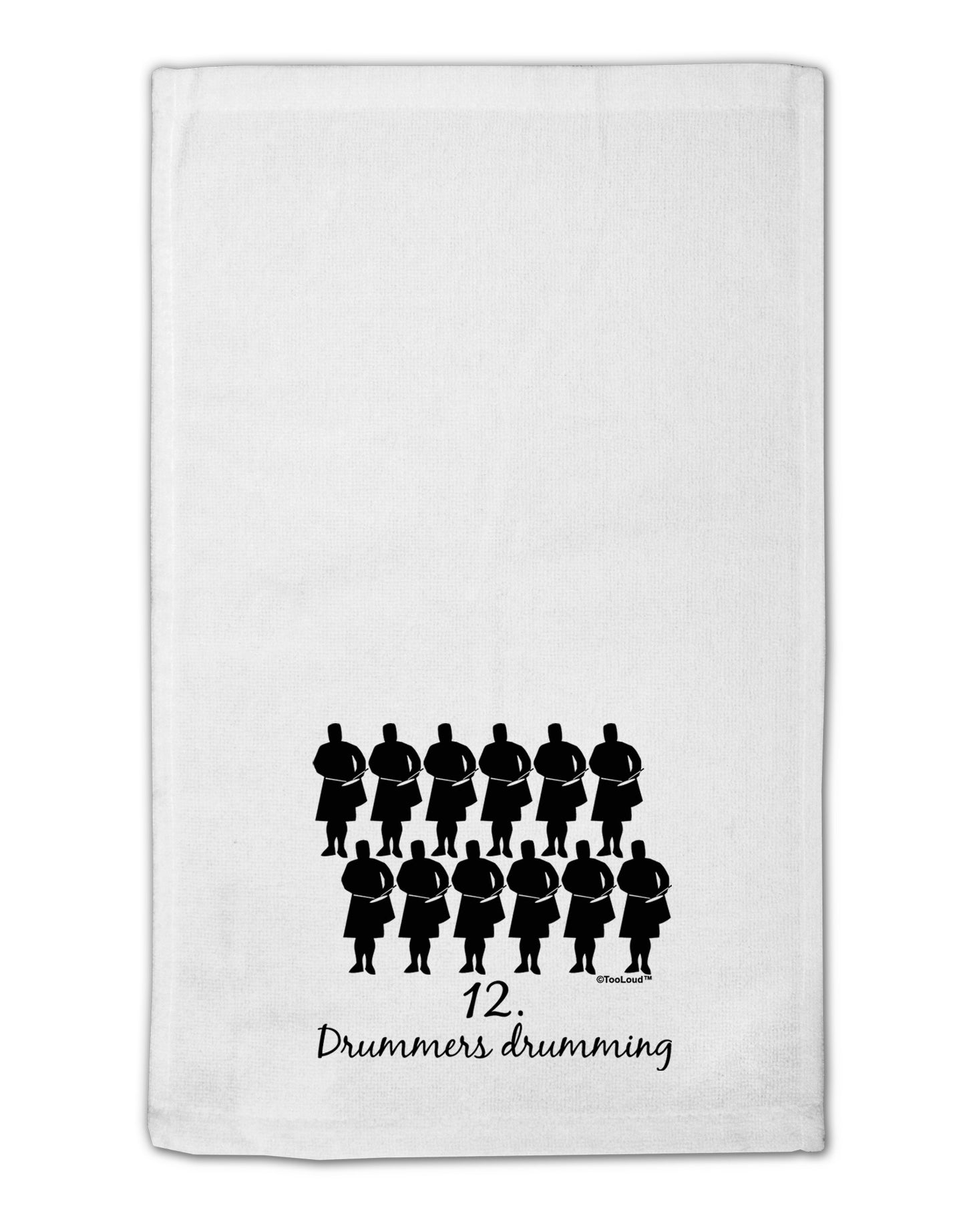 Twelve Drummers Drumming Text 11"x18" Dish Fingertip Towel-Fingertip Towel-TooLoud-White-Davson Sales