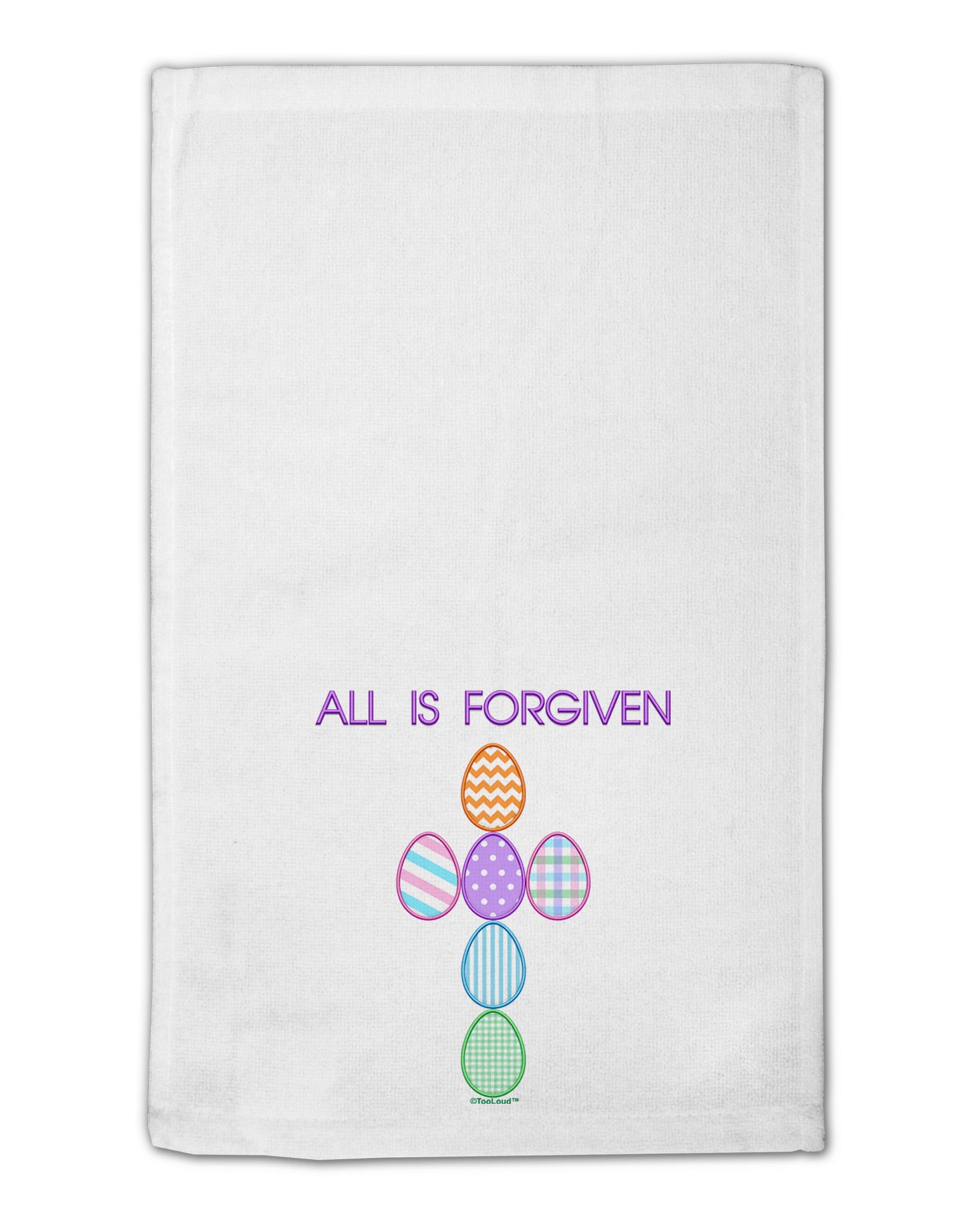 All is forgiven Cross Faux Applique 11"x18" Dish Fingertip Towel-Fingertip Towel-TooLoud-White-Davson Sales