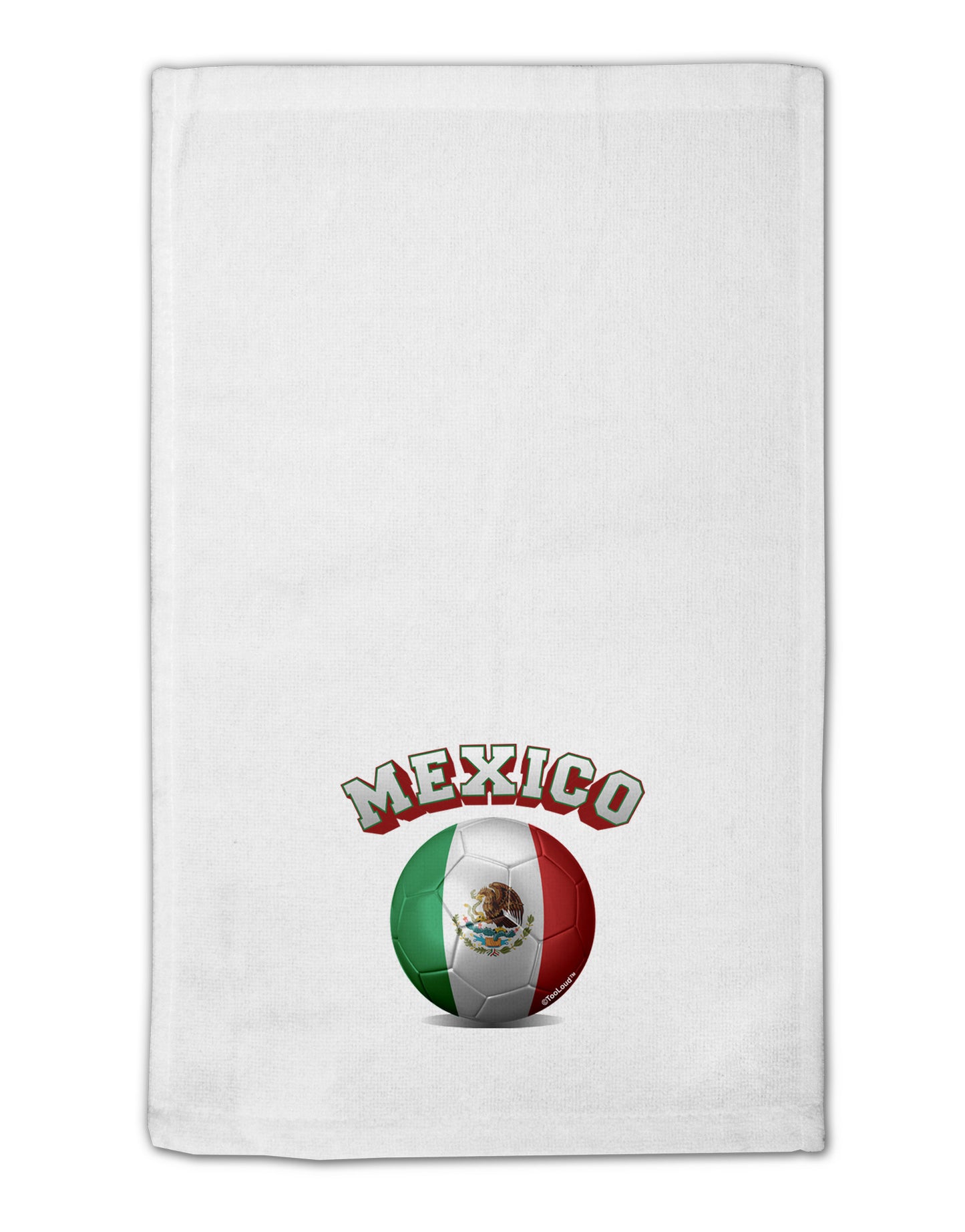 Soccer Ball Flag - Mexico 11"x18" Dish Fingertip Towel-Fingertip Towel-TooLoud-White-Davson Sales