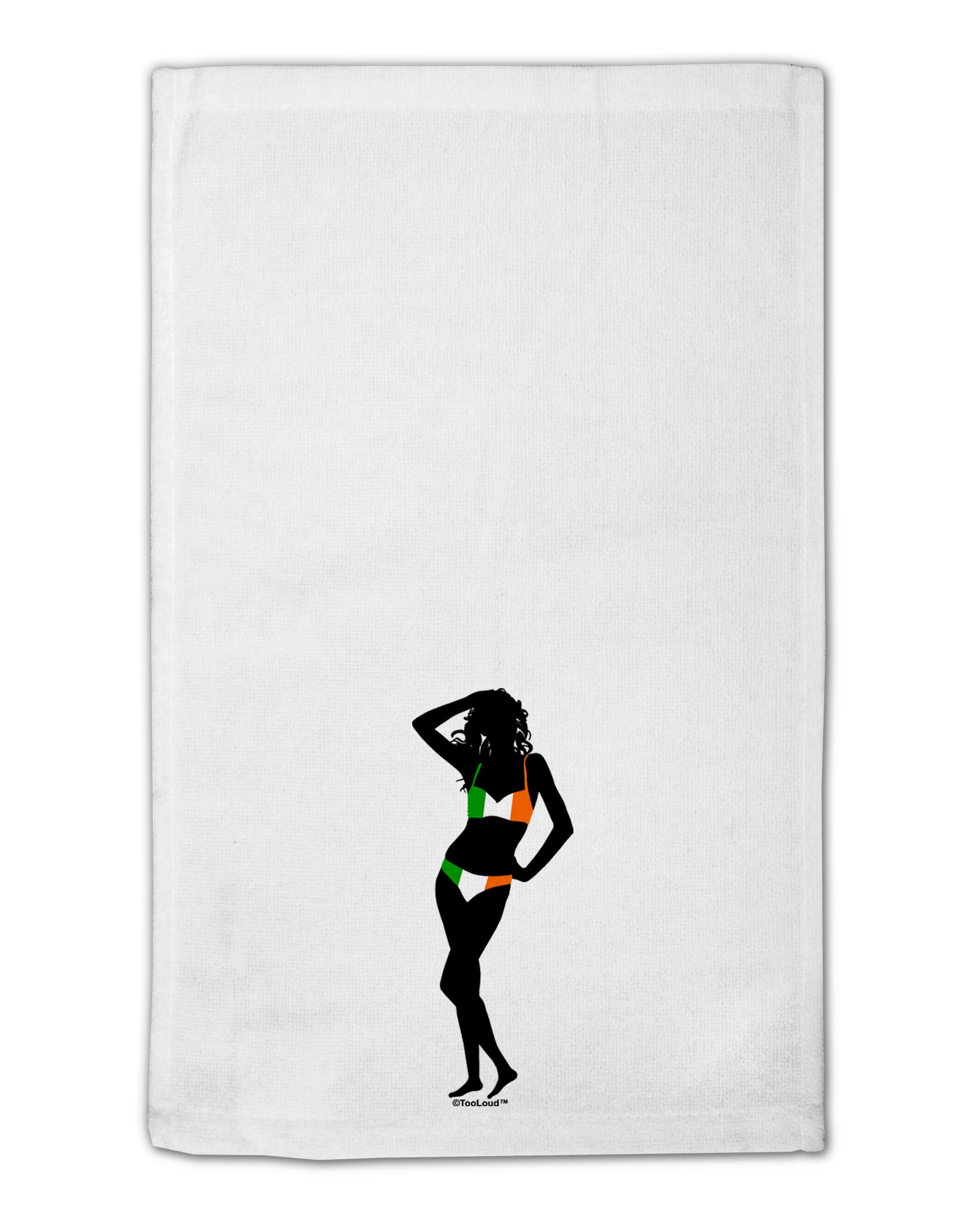 Irish Flag Bikini Shadow 11"x18" Dish Fingertip Towel by TooLoud-Fingertip Towel-TooLoud-White-Davson Sales