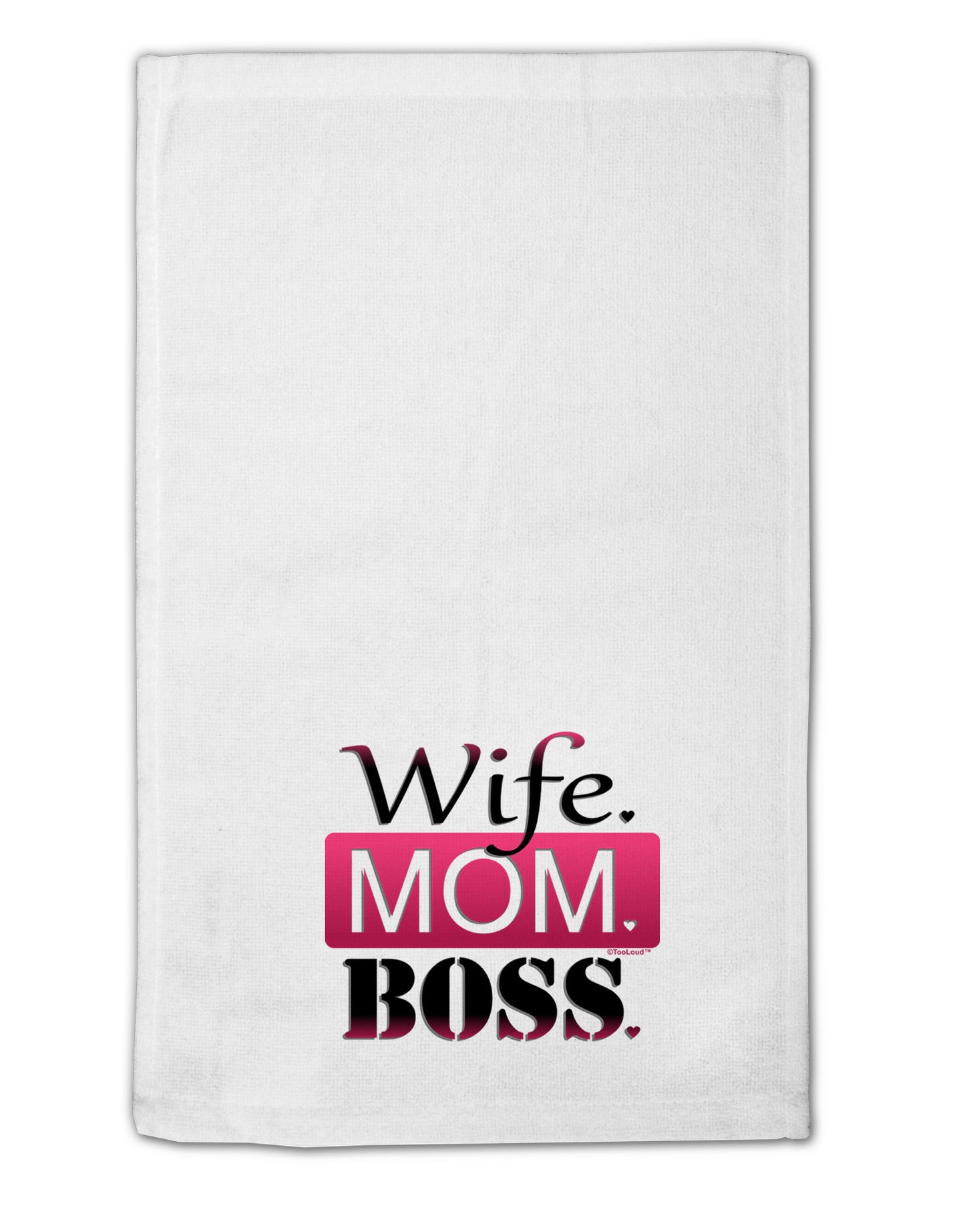 TooLoud Wife Mom Boss 11"x18" Dish Fingertip Towel-Fingertip Towel-TooLoud-White-Davson Sales