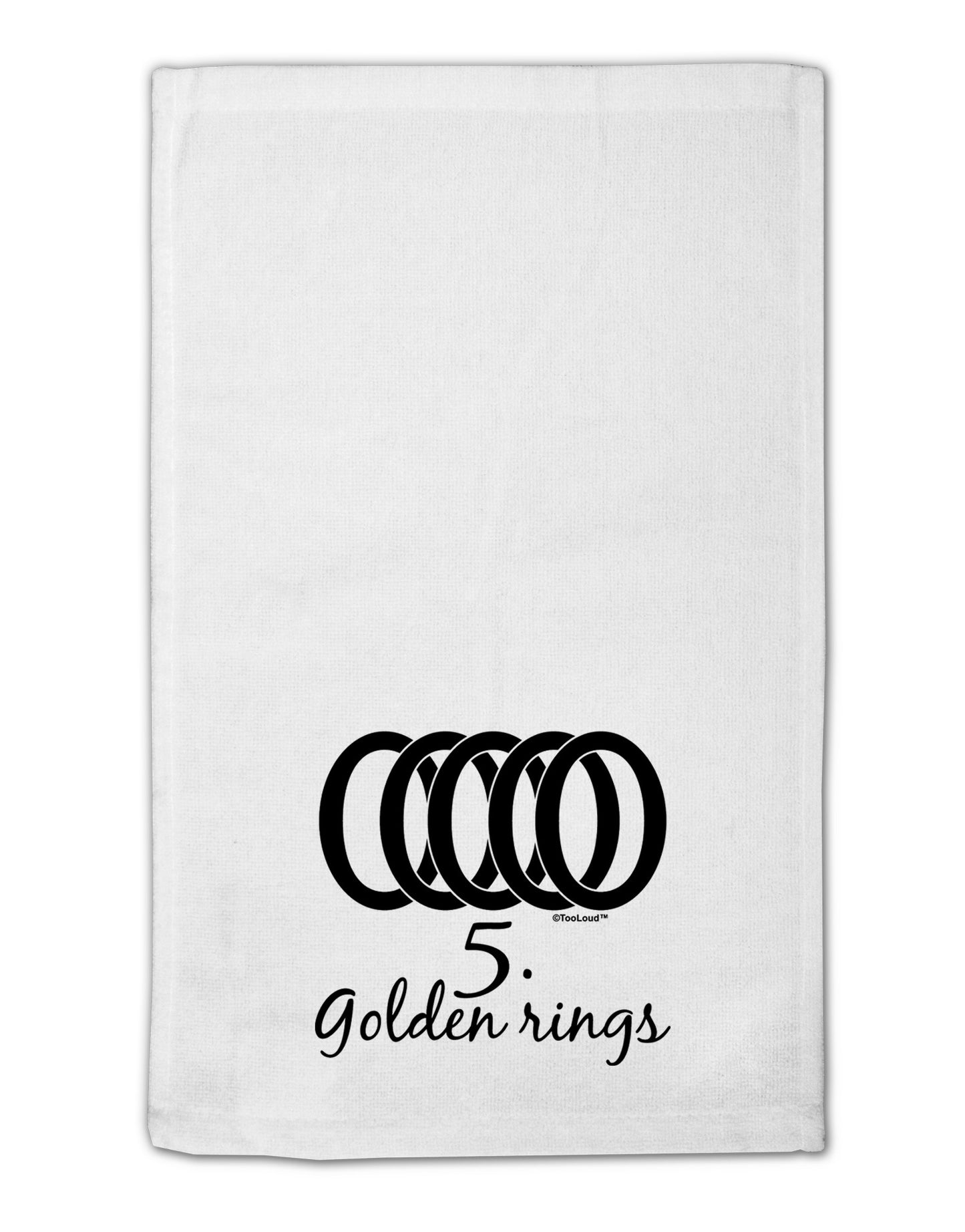 Five Golden Rings Text 11"x18" Dish Fingertip Towel-Fingertip Towel-TooLoud-White-Davson Sales