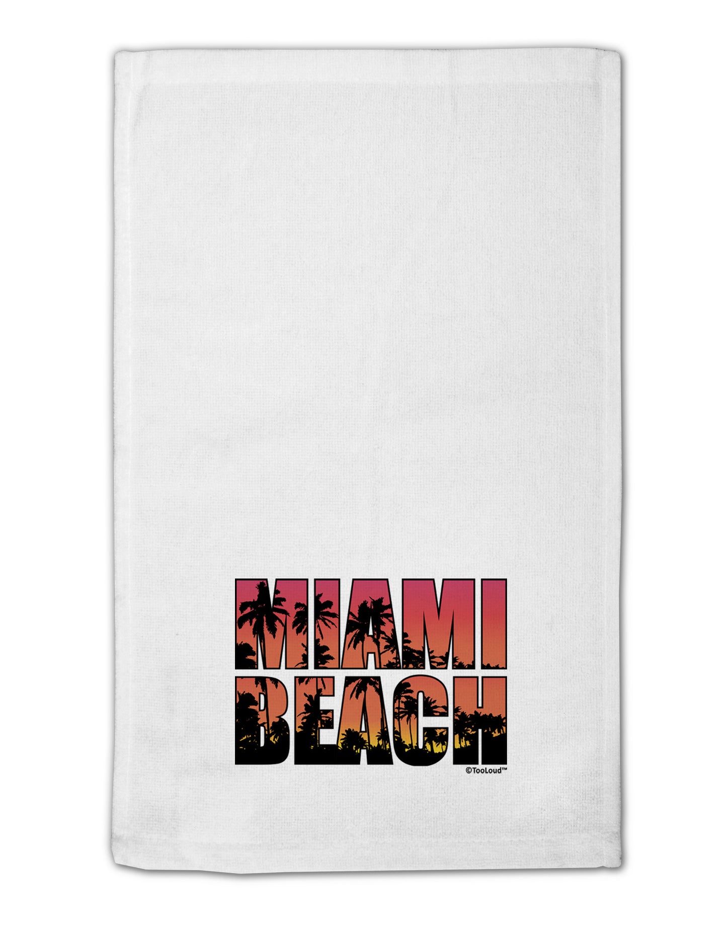 Miami Beach - Sunset Palm Trees 11"x18" Dish Fingertip Towel by TooLoud-Fingertip Towel-TooLoud-White-Davson Sales