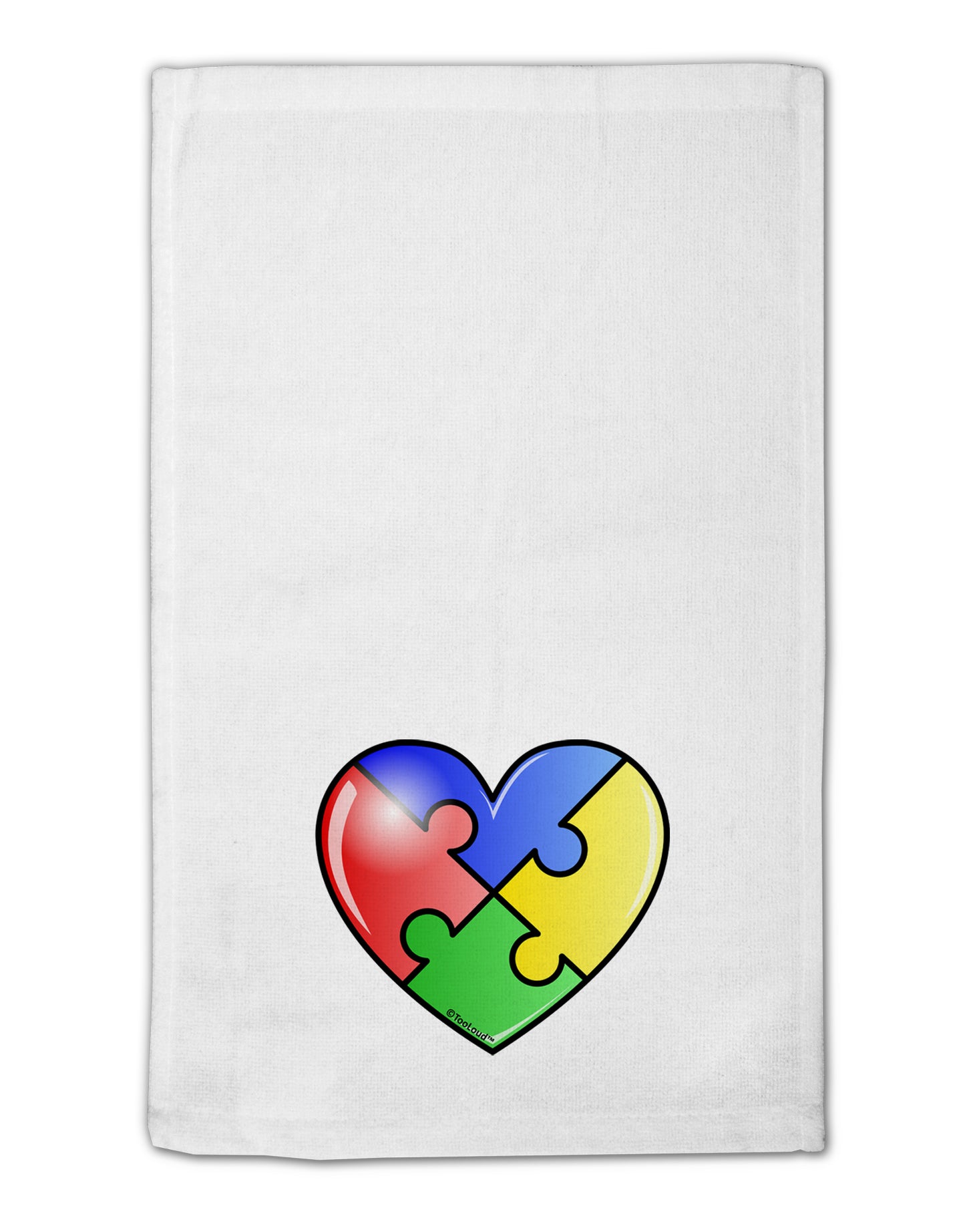Big Puzzle Heart - Autism Awareness 11"x18" Dish Fingertip Towel by TooLoud-Fingertip Towel-TooLoud-White-Davson Sales