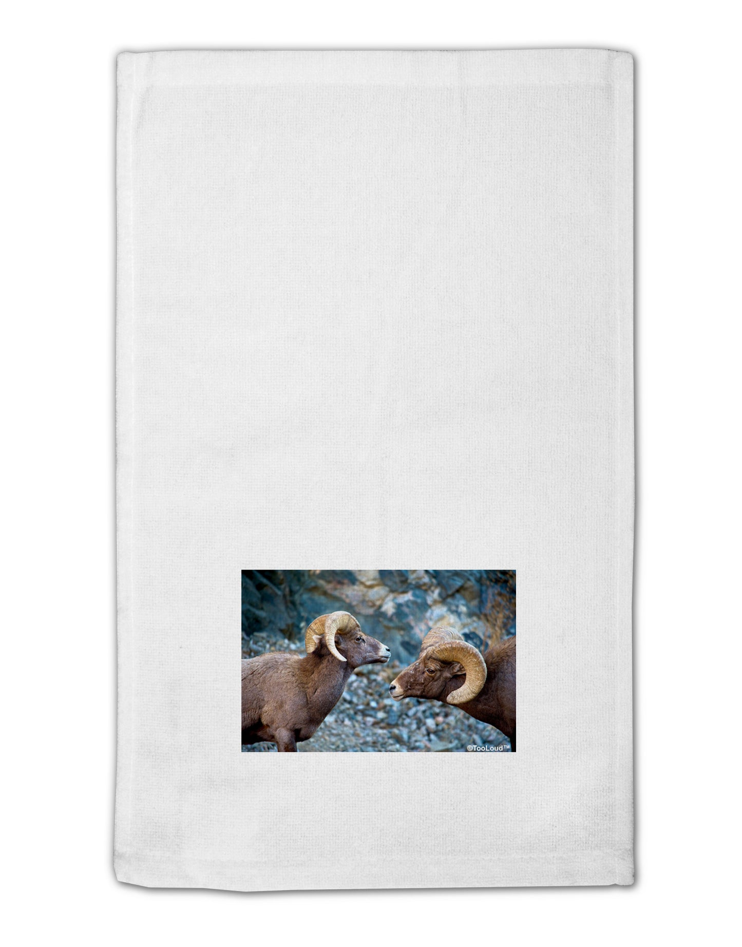 Two Bighorn Rams 11"x18" Dish Fingertip Towel-Fingertip Towel-TooLoud-White-Davson Sales