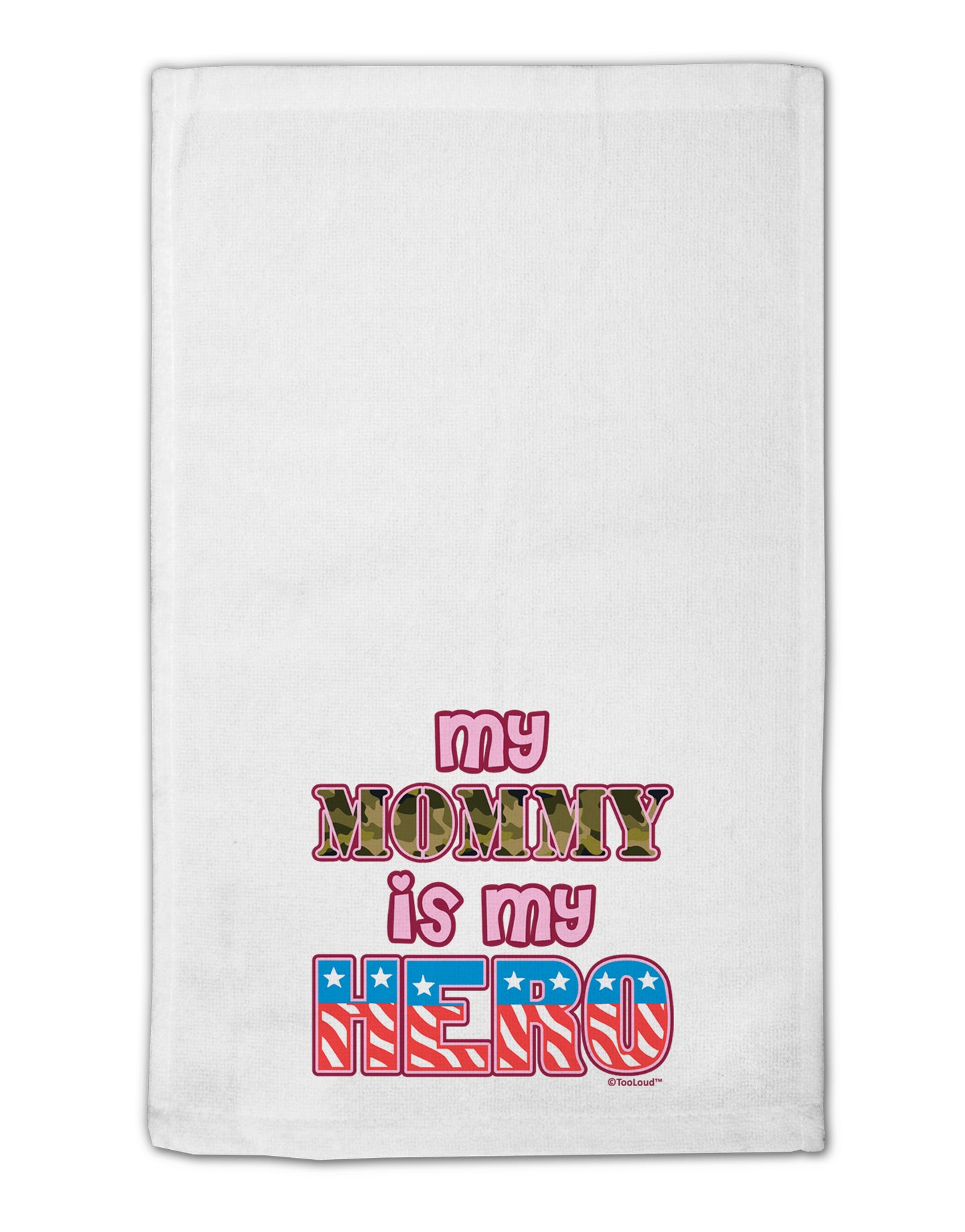 My Mommy is My Hero - Armed Forces - Pink 11"x18" Dish Fingertip Towel by TooLoud-Fingertip Towel-TooLoud-White-Davson Sales