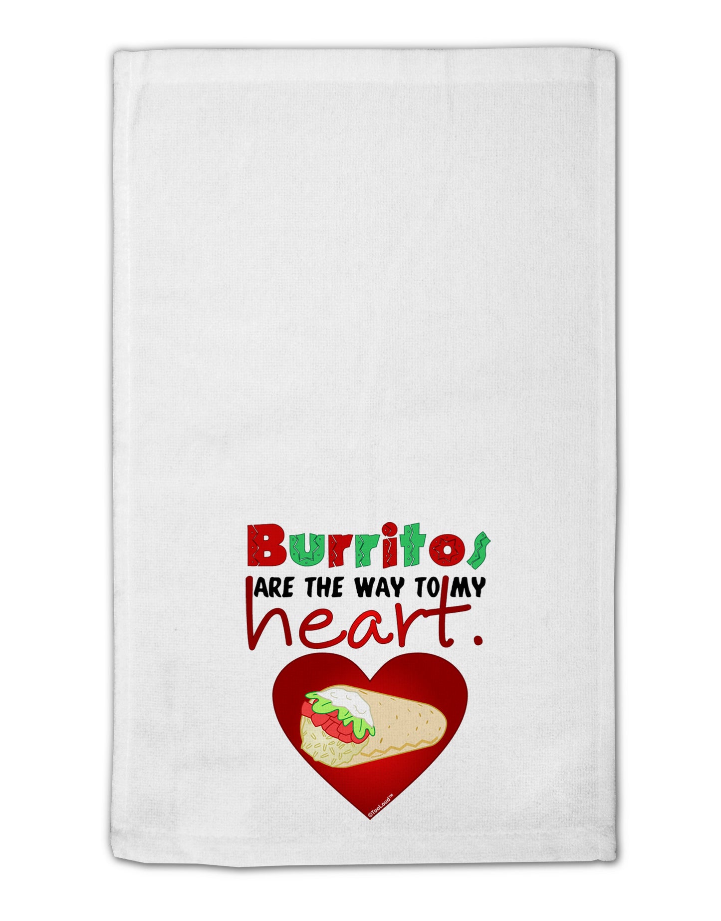 Burritos Are the Way To My Heart 11"x18" Dish Fingertip Towel-Fingertip Towel-TooLoud-White-Davson Sales
