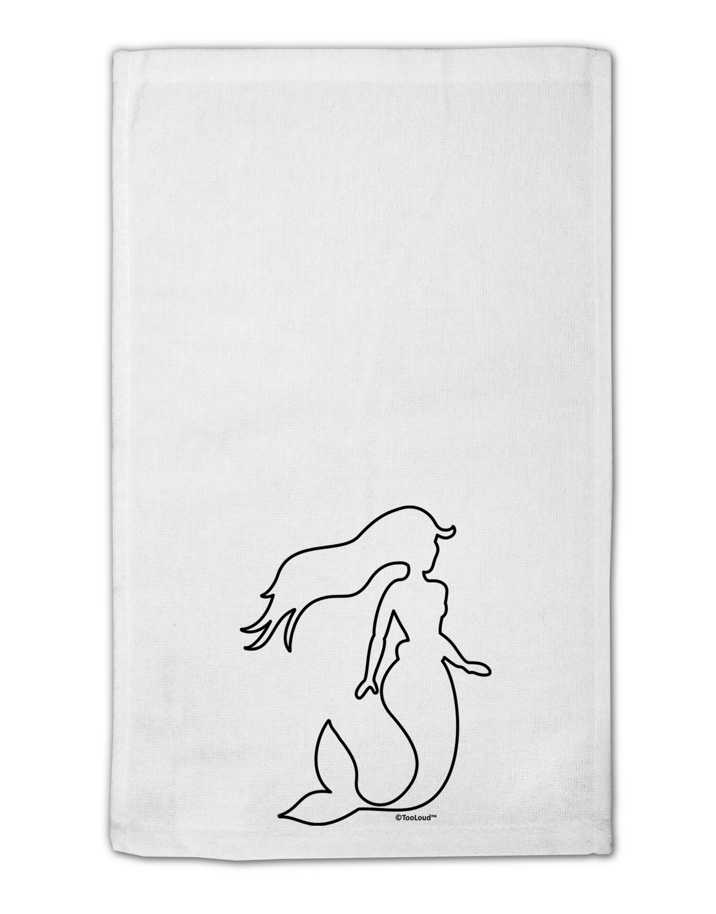 Mermaid Outline 11"x18" Dish Fingertip Towel-Fingertip Towel-TooLoud-White-Davson Sales