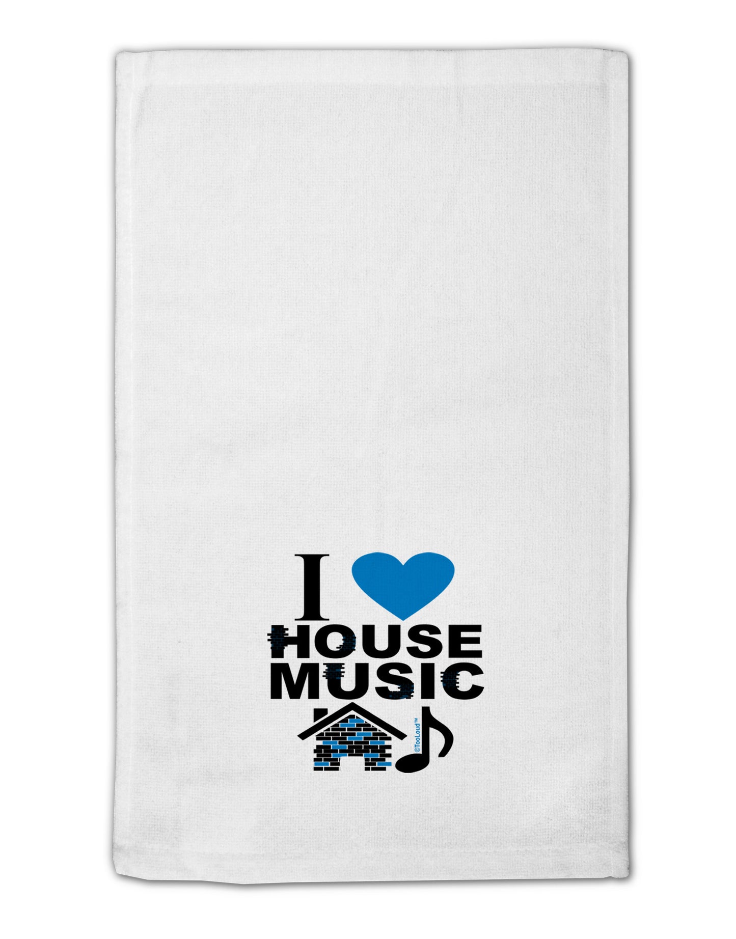 I Love House Blue 11"x18" Dish Fingertip Towel-Fingertip Towel-TooLoud-White-Davson Sales