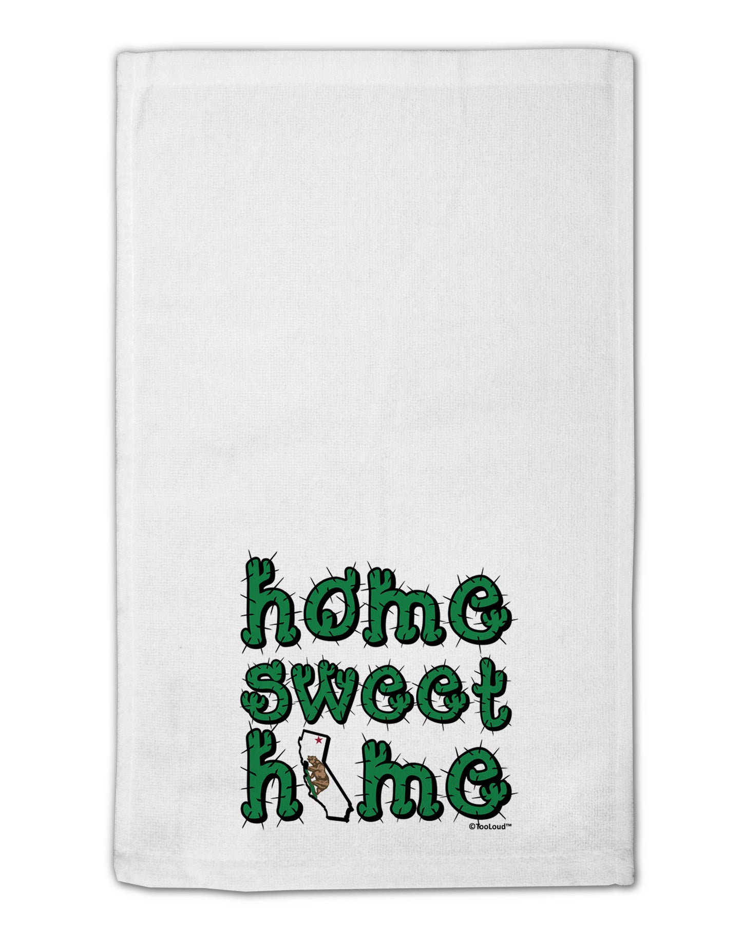 Home Sweet Home - California - Cactus and State Flag 11"x18" Dish Fingertip Towel by TooLoud-Fingertip Towel-TooLoud-White-Davson Sales