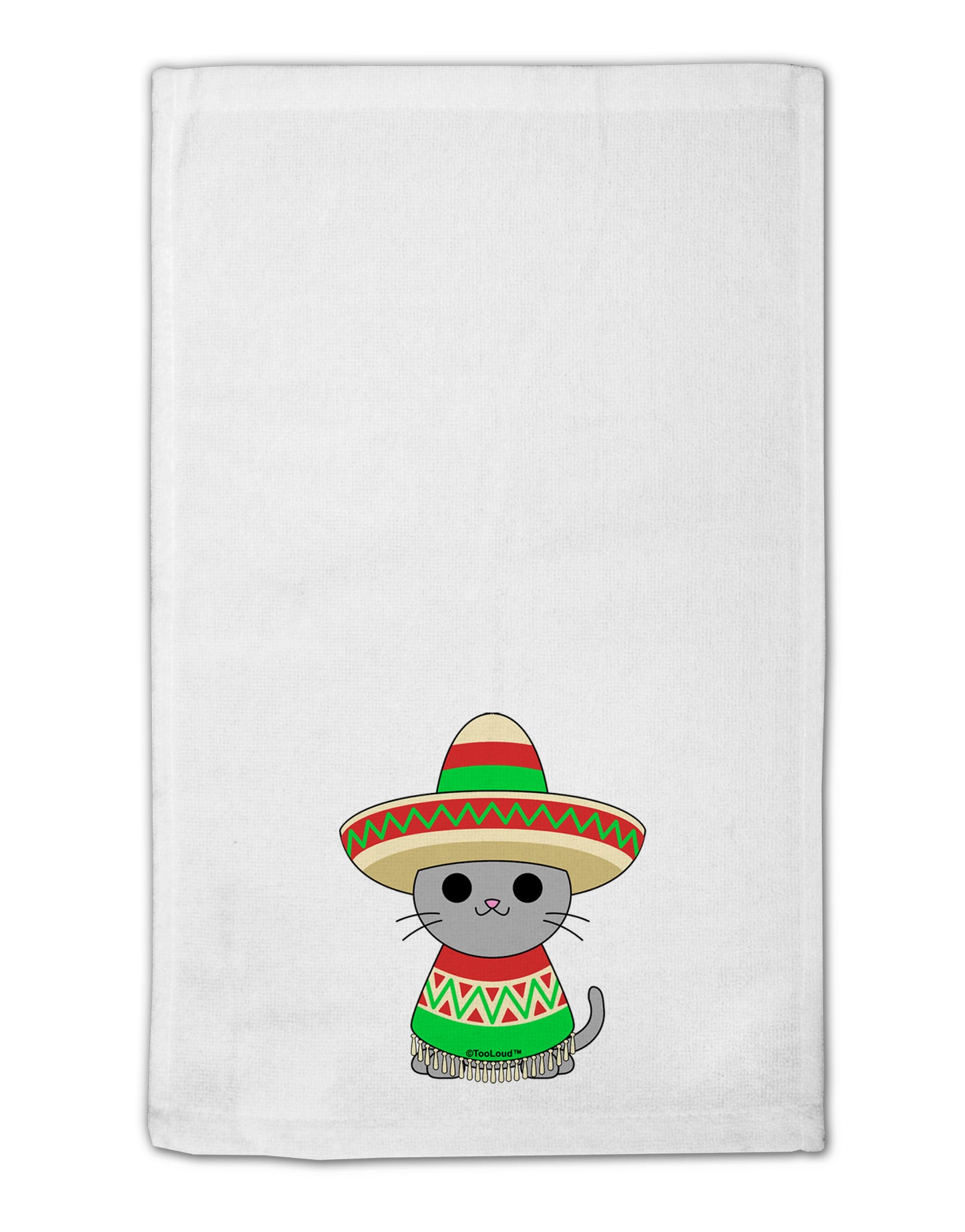 Cat with Sombrero and Poncho 11"x18" Dish Fingertip Towel by TooLoud-Fingertip Towel-TooLoud-White-Davson Sales