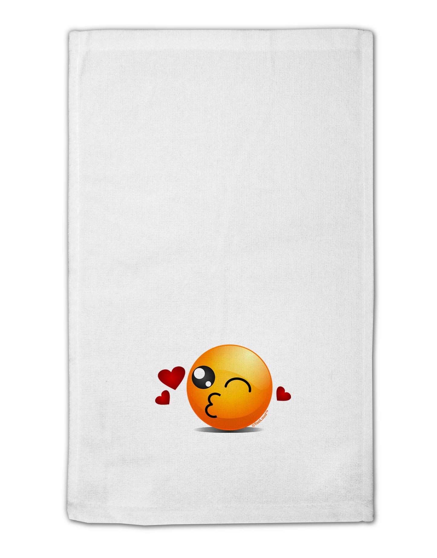 Kissy Face Emoji 11"x18" Dish Fingertip Towel-Fingertip Towel-TooLoud-White-Davson Sales