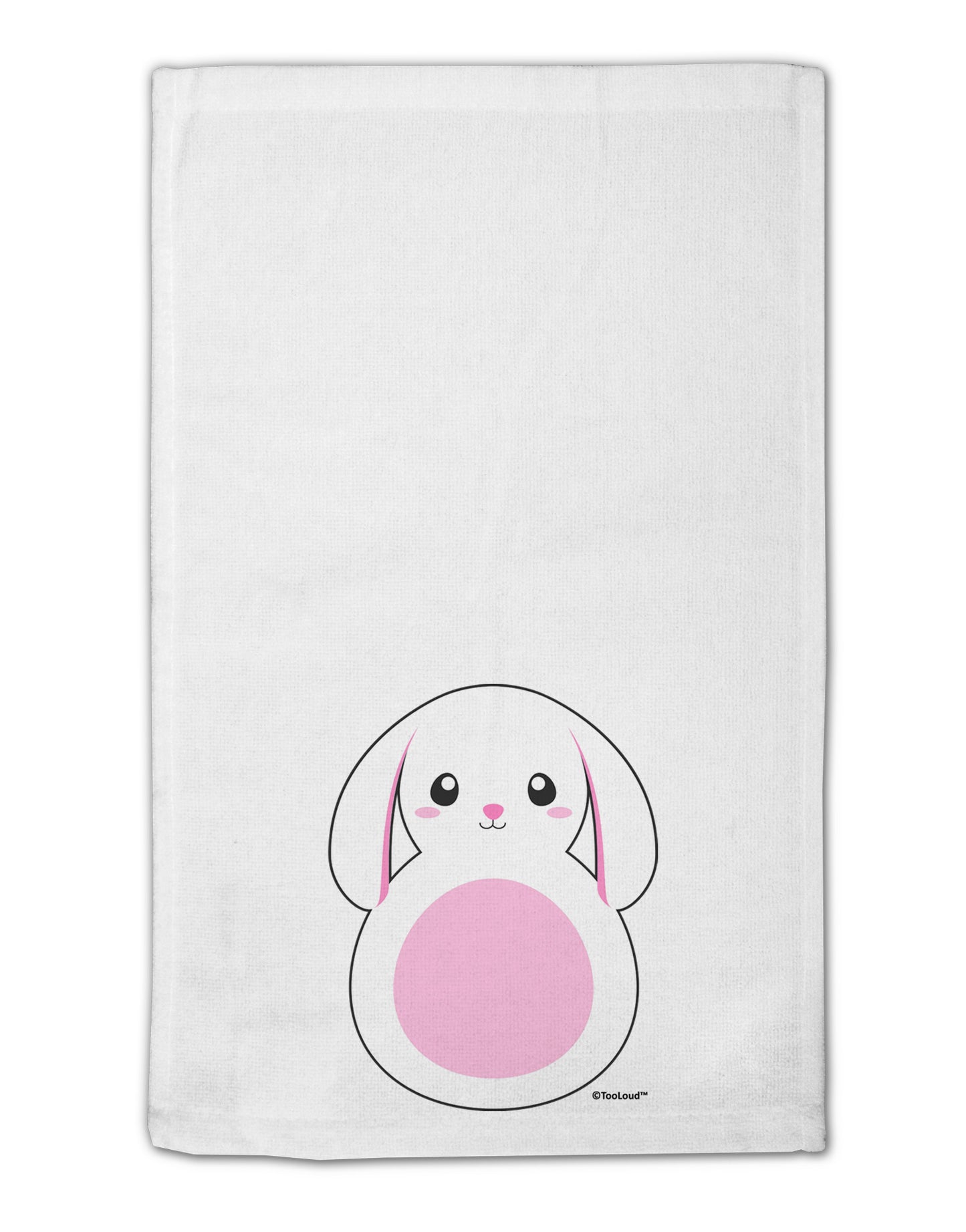 TooLoud Cute Bunny with Floppy Ears - Pink 11"x18" Dish Fingertip Towel-Fingertip Towel-TooLoud-White-Davson Sales