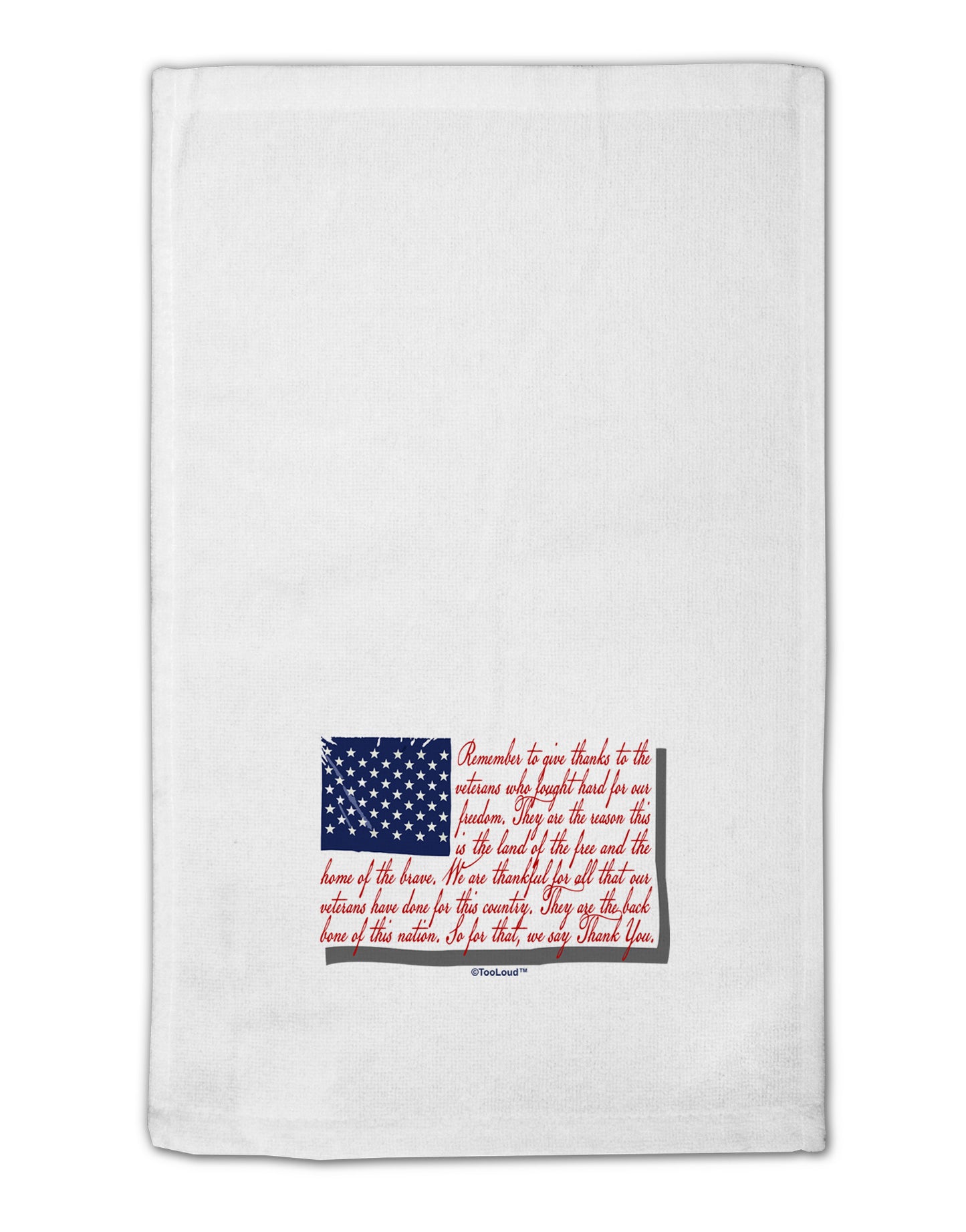 Veterans Scripted Flag 11"x18" Dish Fingertip Towel-Fingertip Towel-TooLoud-White-Davson Sales