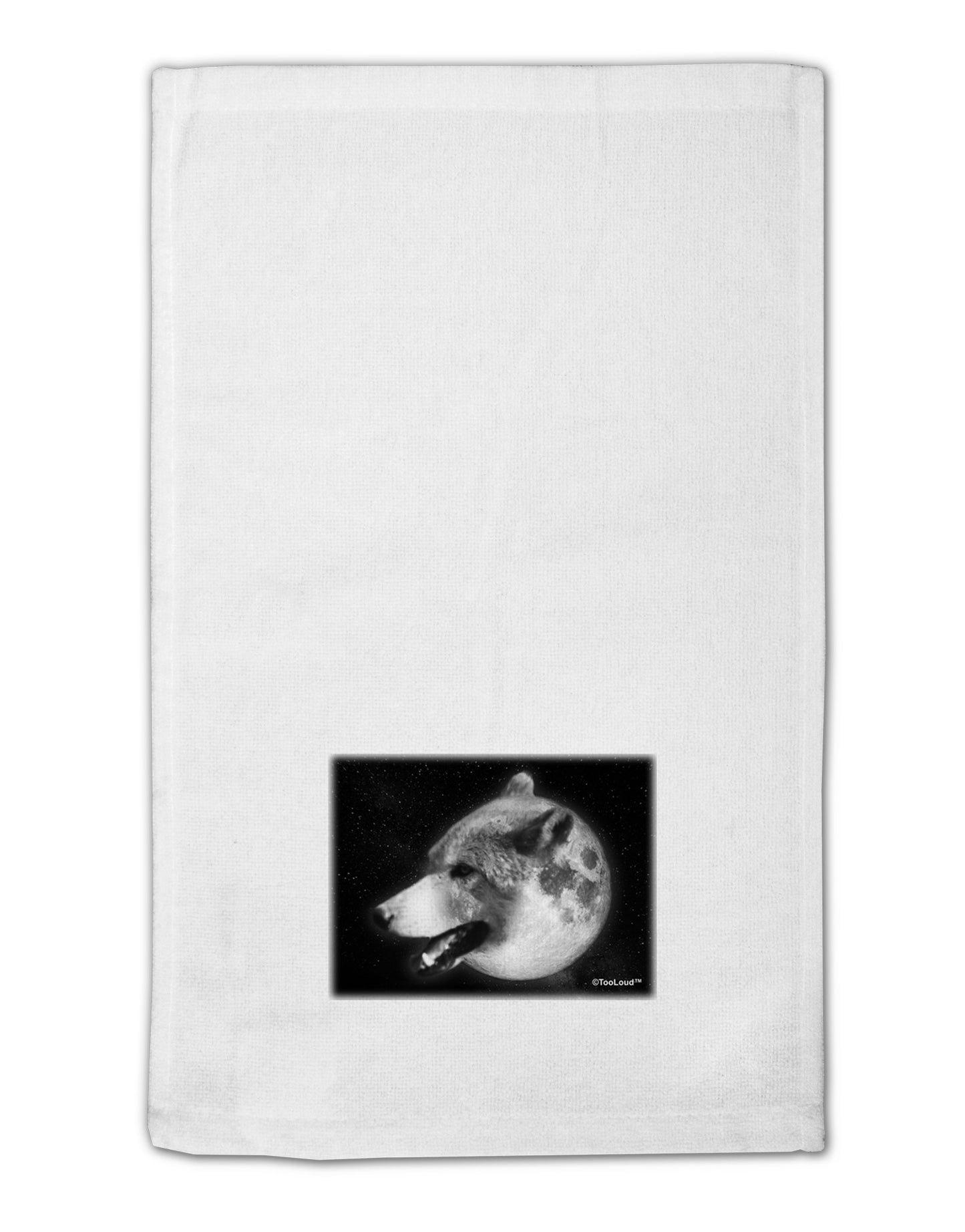 TooLoud White Wolf Moon 11"x18" Dish Fingertip Towel-Fingertip Towel-TooLoud-White-Davson Sales