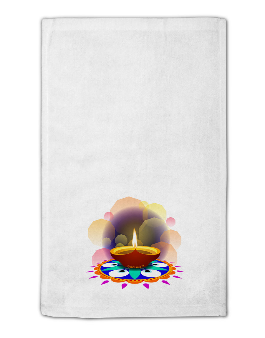 Festive Diya and Rangoli 11&#x22;x18&#x22; Dish Fingertip Towel by TooLoud-TooLoud-White-Davson Sales
