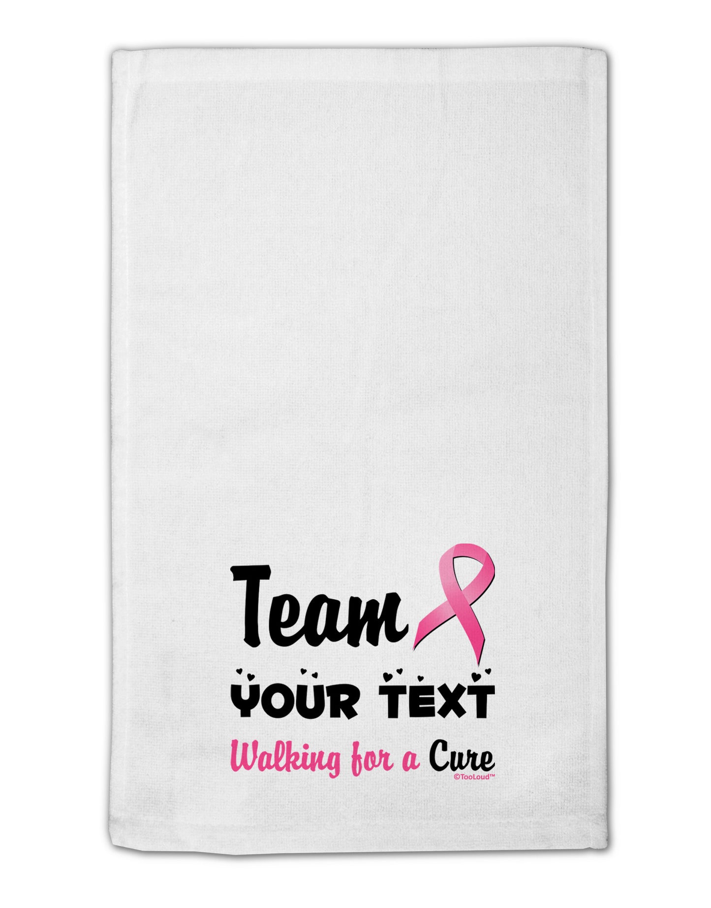 Personalized Team -Name- Breast Cancer Walk - Walking for a Cure 11"x18" Dish Fingertip Towel-Fingertip Towel-TooLoud-White-Davson Sales