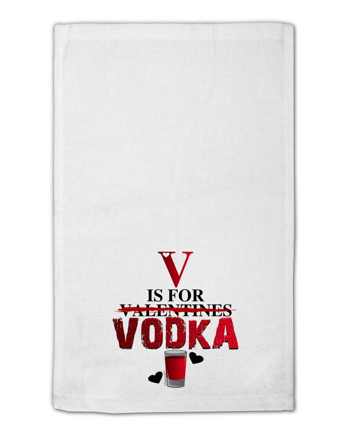 V Is For Vodka 11"x18" Dish Fingertip Towel-Fingertip Towel-TooLoud-White-Davson Sales