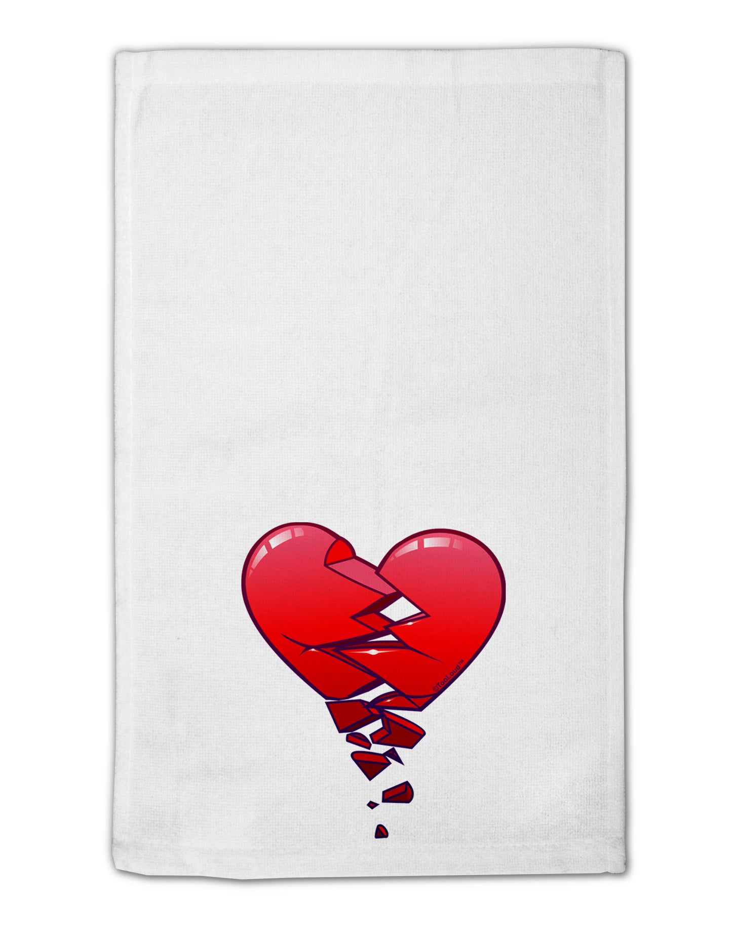 Crumbling Broken Heart 11"x18" Dish Fingertip Towel by TooLoud-TooLoud-White-Davson Sales
