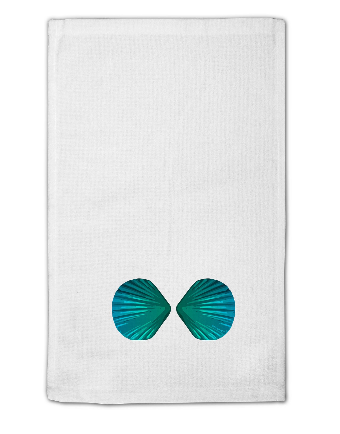 Mermaid Shell Bra Blue 11"x18" Dish Fingertip Towel by TooLoud-Fingertip Towel-TooLoud-White-Davson Sales