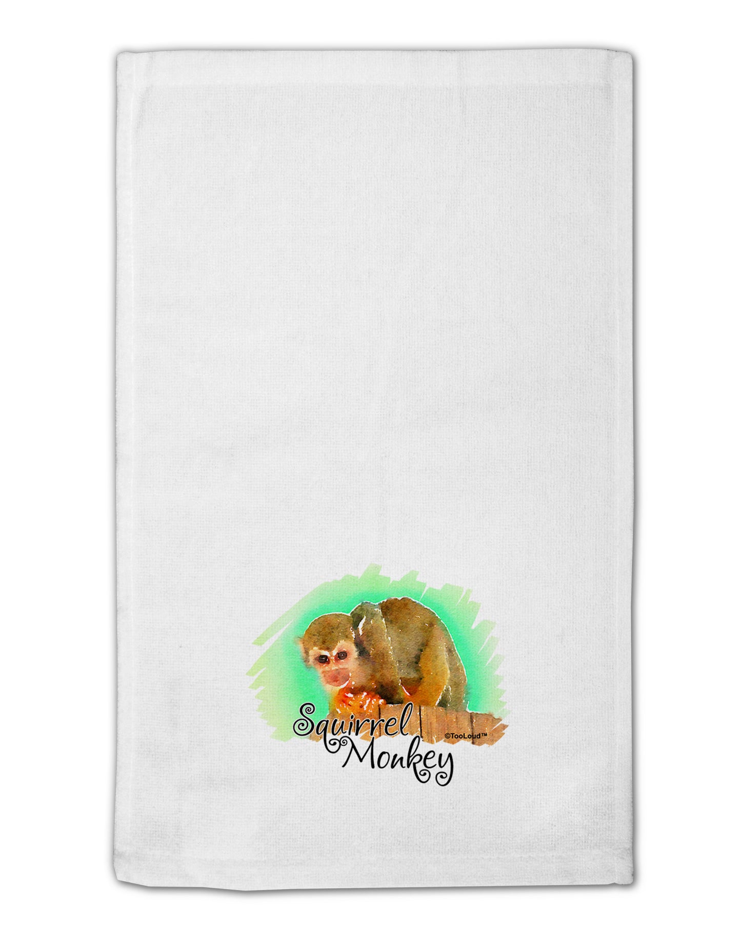 Squirrel Monkey Watercolor Text 11"x18" Dish Fingertip Towel-Fingertip Towel-TooLoud-White-Davson Sales