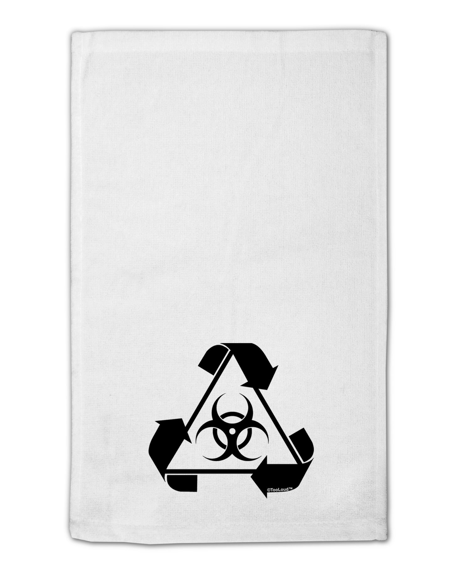 Recycle Biohazard Sign Black and White 11"x18" Dish Fingertip Towel by TooLoud-Fingertip Towel-TooLoud-White-Davson Sales