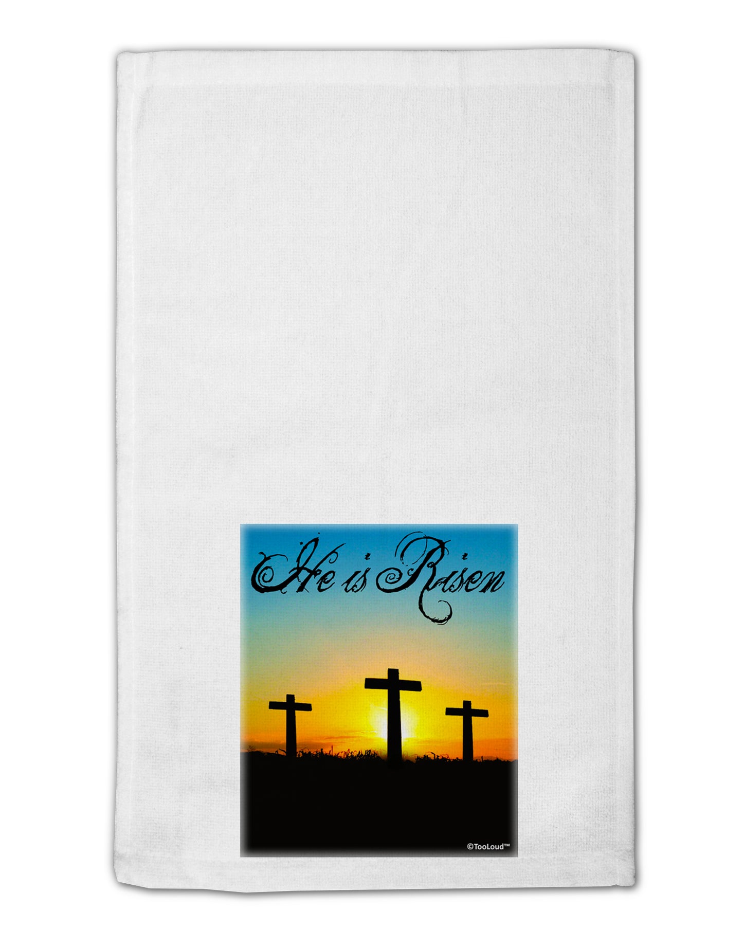 Three Crosses Sunrise - He Is Risen 11"x18" Dish Fingertip Towel by TooLoud-Fingertip Towel-TooLoud-White-Davson Sales