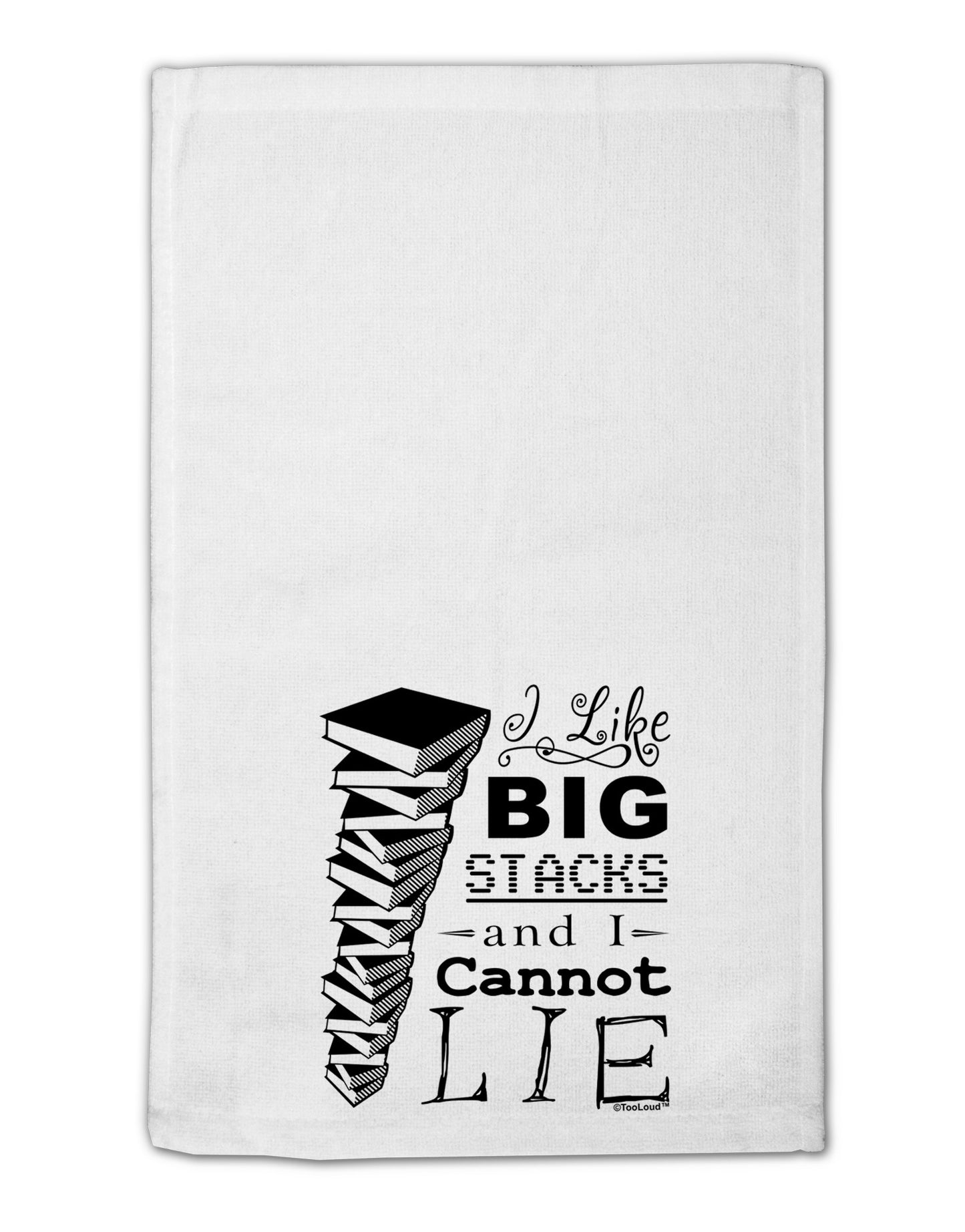 I Like Big Stacks -of books- 11"x18" Dish Fingertip Towel-Fingertip Towel-TooLoud-White-Davson Sales