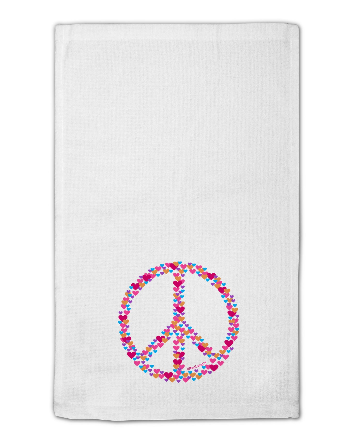 Peace Sign Hearts 11"x18" Dish Fingertip Towel-Fingertip Towel-TooLoud-White-Davson Sales