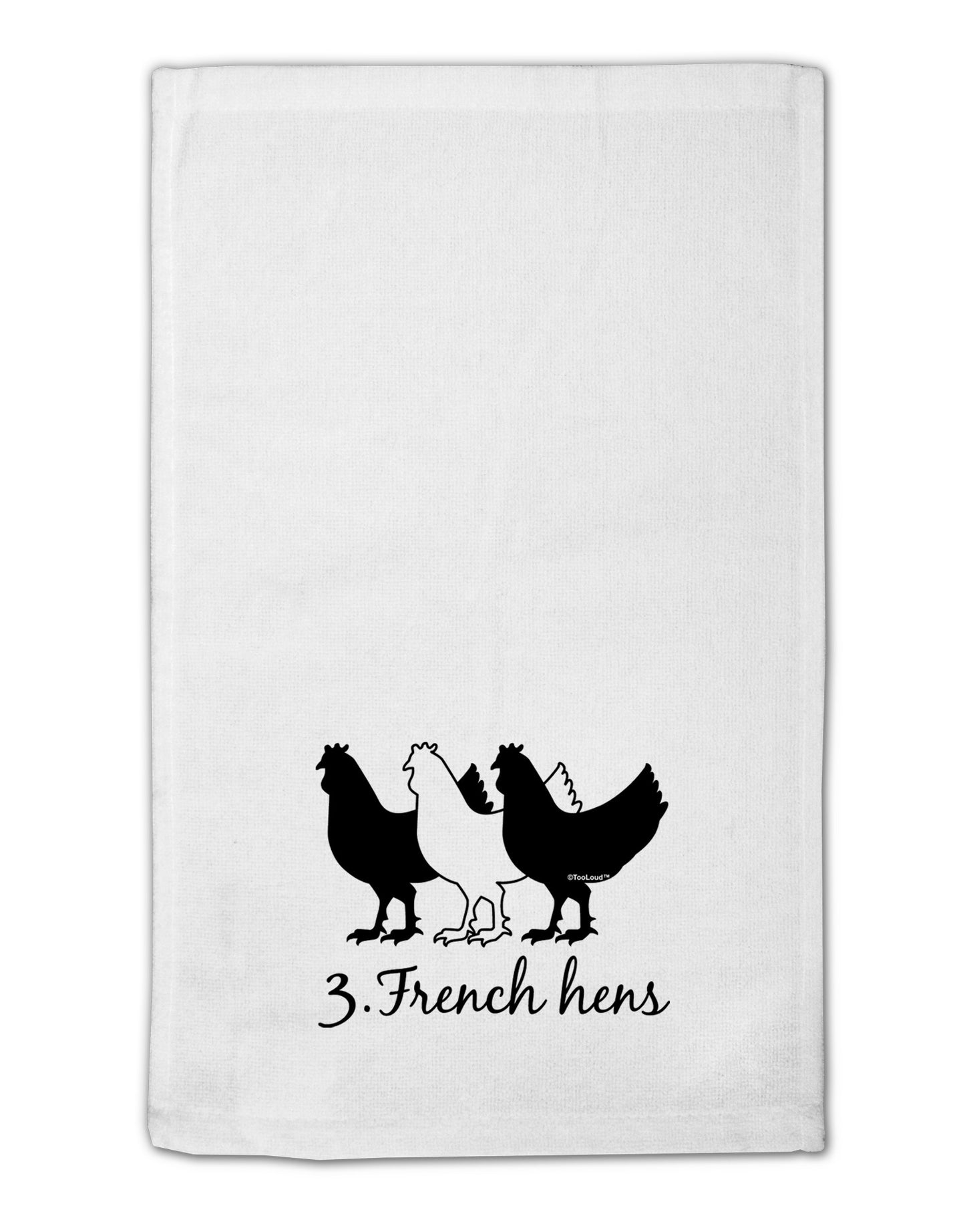 Three French Hens Text 11"x18" Dish Fingertip Towel-Fingertip Towel-TooLoud-White-Davson Sales