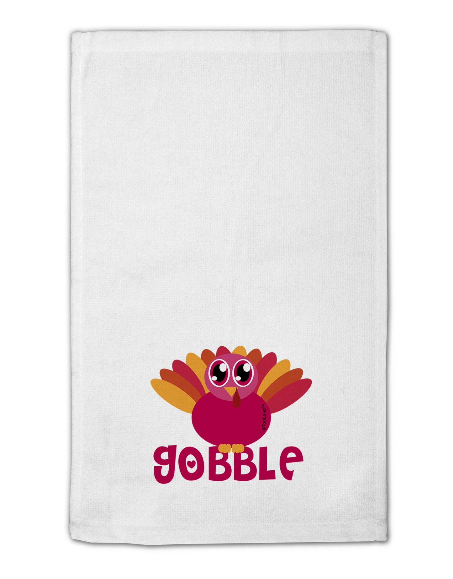Cute Gobble Turkey Pink 11"x18" Dish Fingertip Towel-Fingertip Towel-TooLoud-White-Davson Sales
