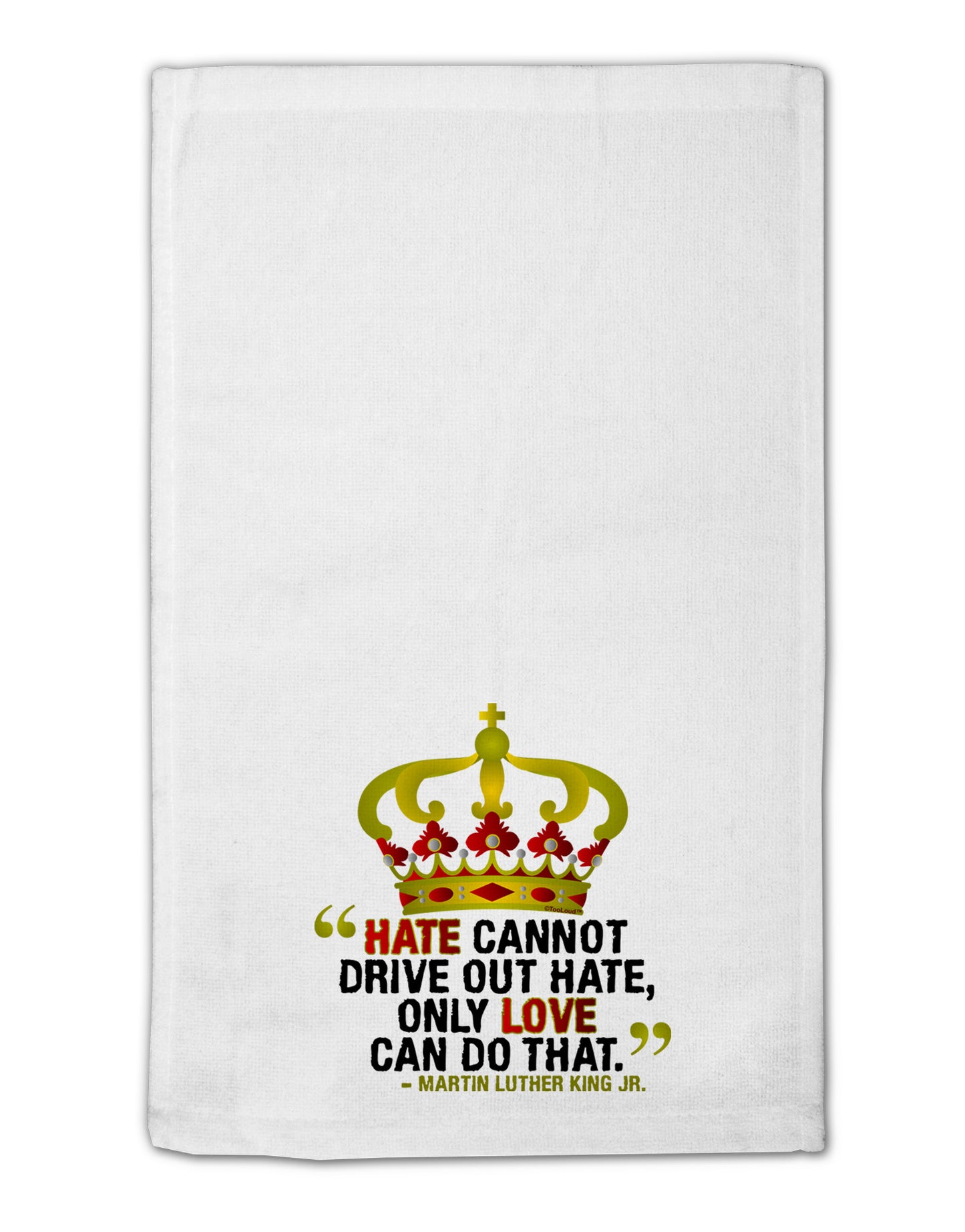 MLK - Only Love Quote 11"x18" Dish Fingertip Towel-Fingertip Towel-TooLoud-White-Davson Sales