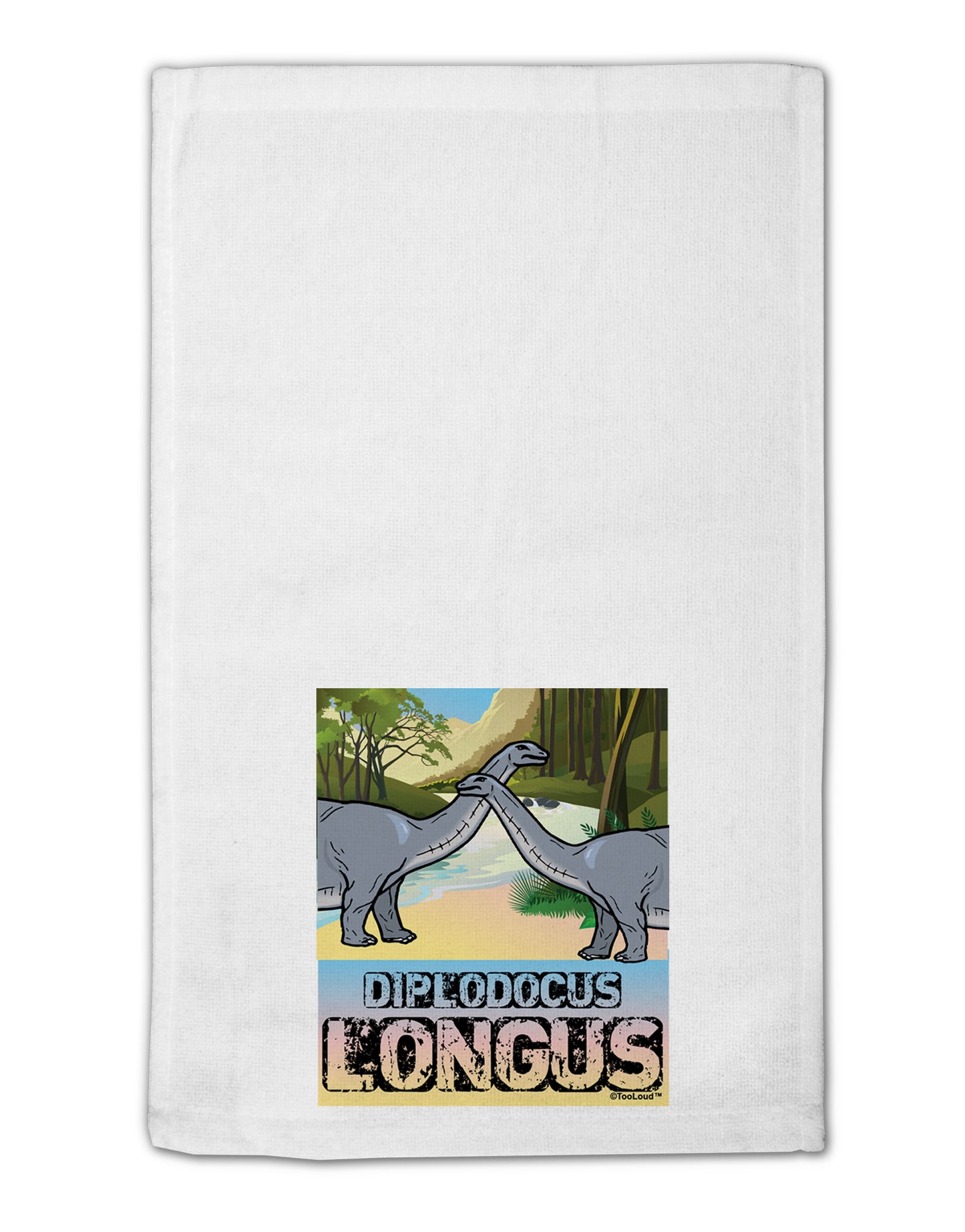 Diplodocus Longus - With Name 11"x18" Dish Fingertip Towel by TooLoud-TooLoud-White-Davson Sales