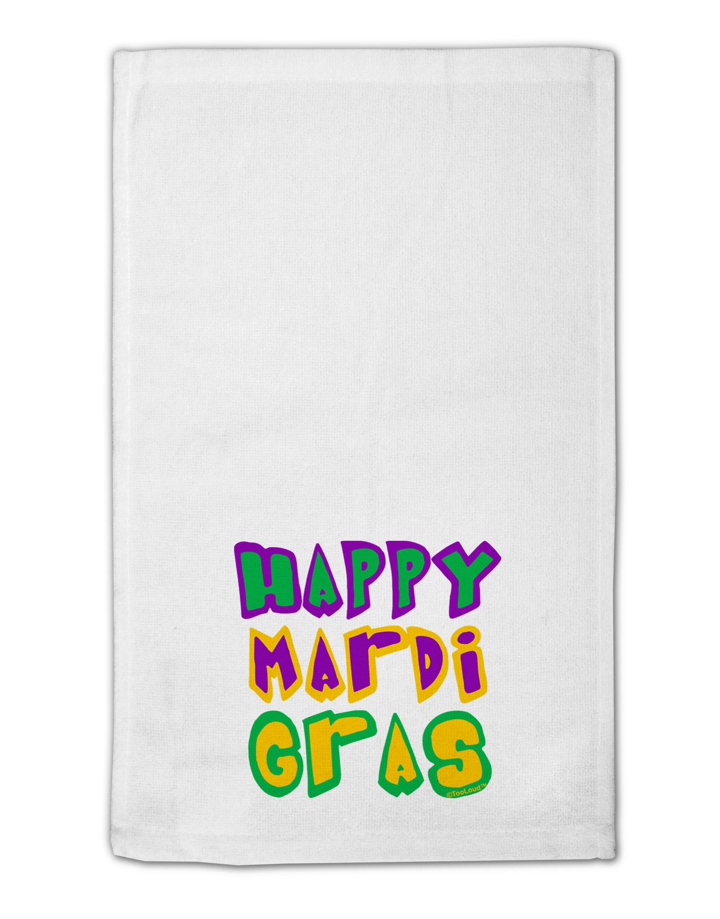 Happy Mardi Gras Text 2 11"x18" Dish Fingertip Towel-Fingertip Towel-TooLoud-White-Davson Sales