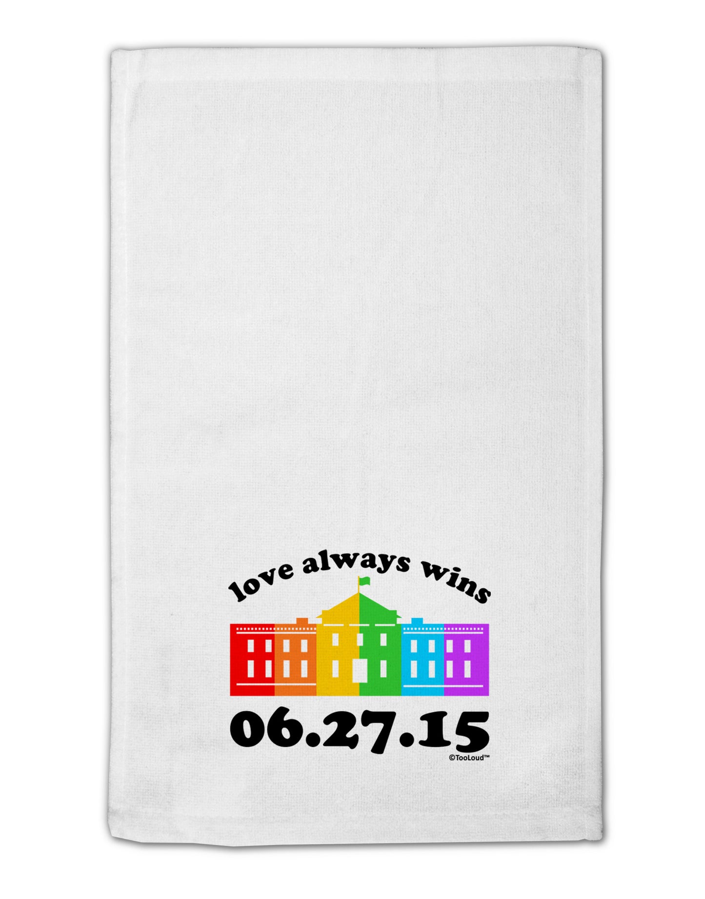 Love Always Wins with Date - Marriage Equality 11"x18" Dish Fingertip Towel-Fingertip Towel-TooLoud-White-Davson Sales